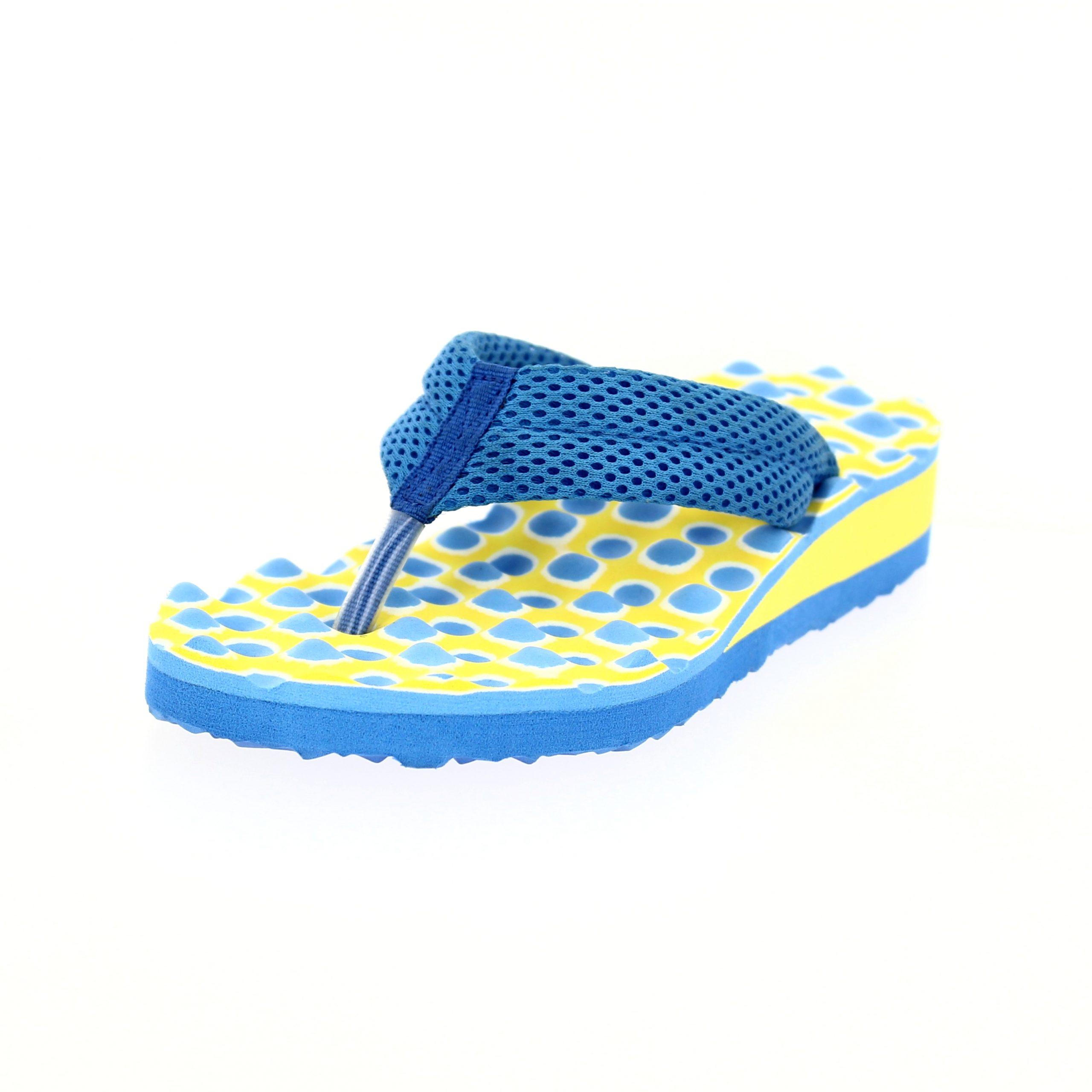 STAR KiDS Girls Casual V-strap Slippers BLUE-YEL