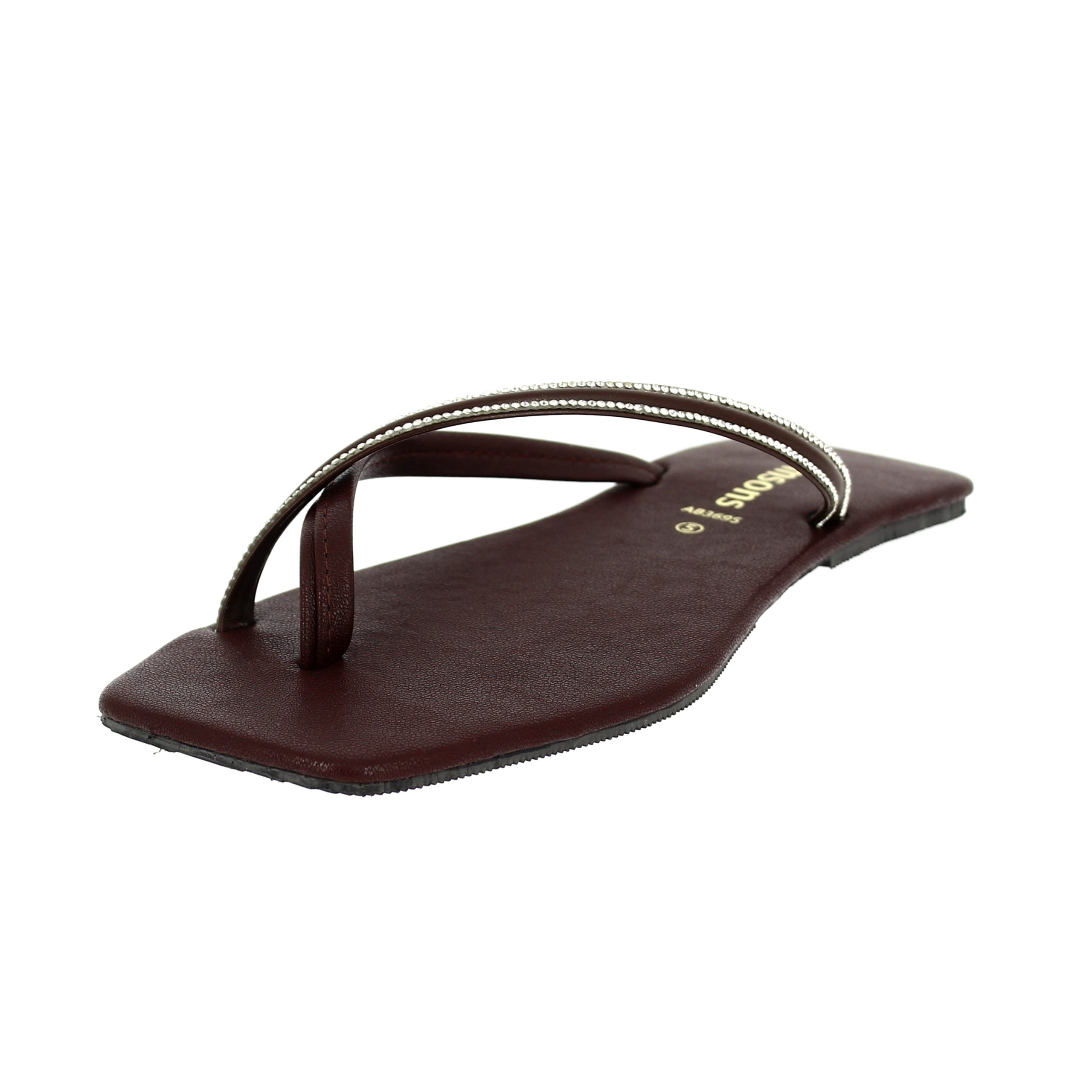 samsons  Women Casual  Toe Ring Slippers COFFE BROWN