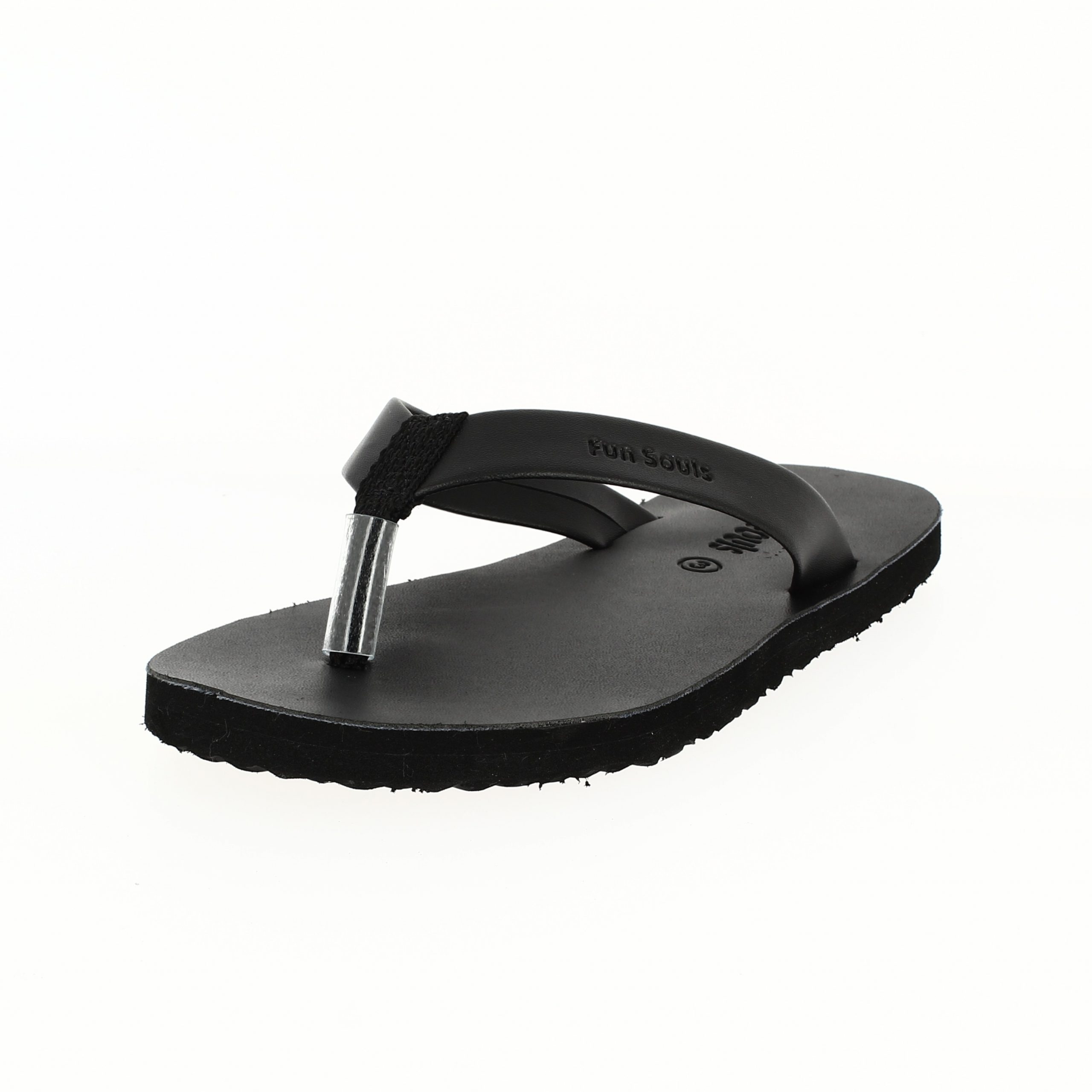 Fun Souls Boys Casual V-strap Slippers BLACK