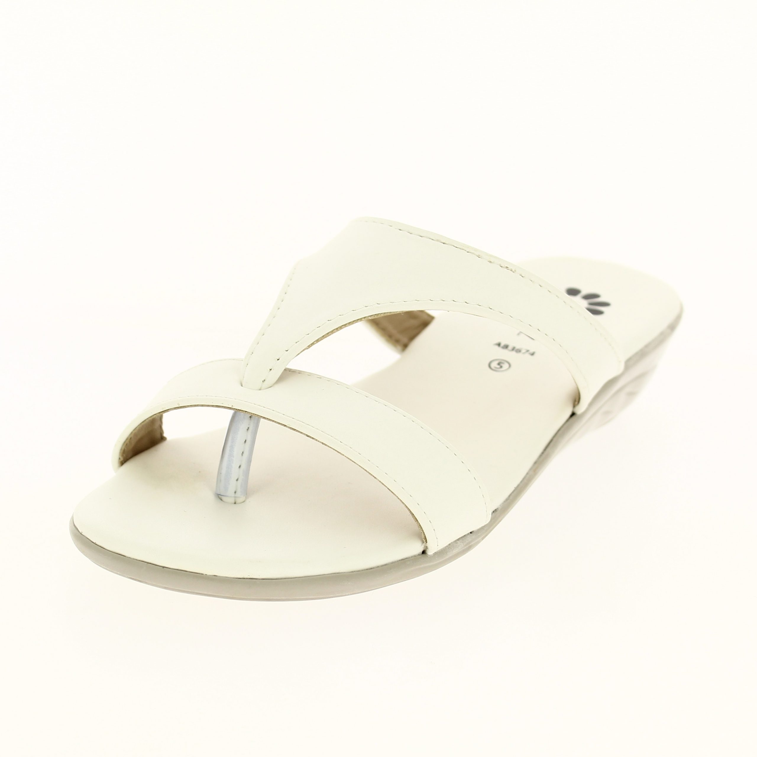 PETALZ  Women Casual  Slip-on Slippers WHITE
