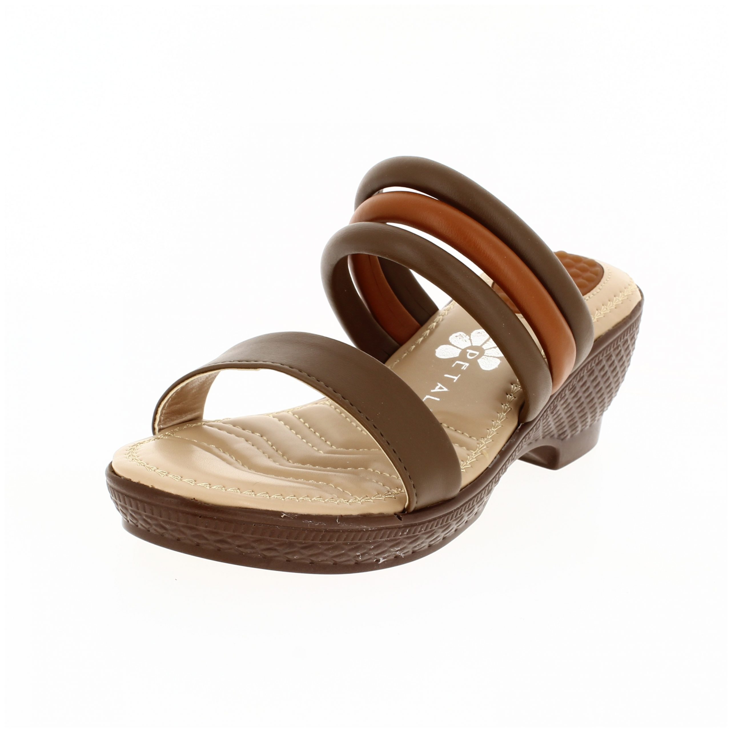 PETALZ  Women Casual  Slip-on Slippers BROWN