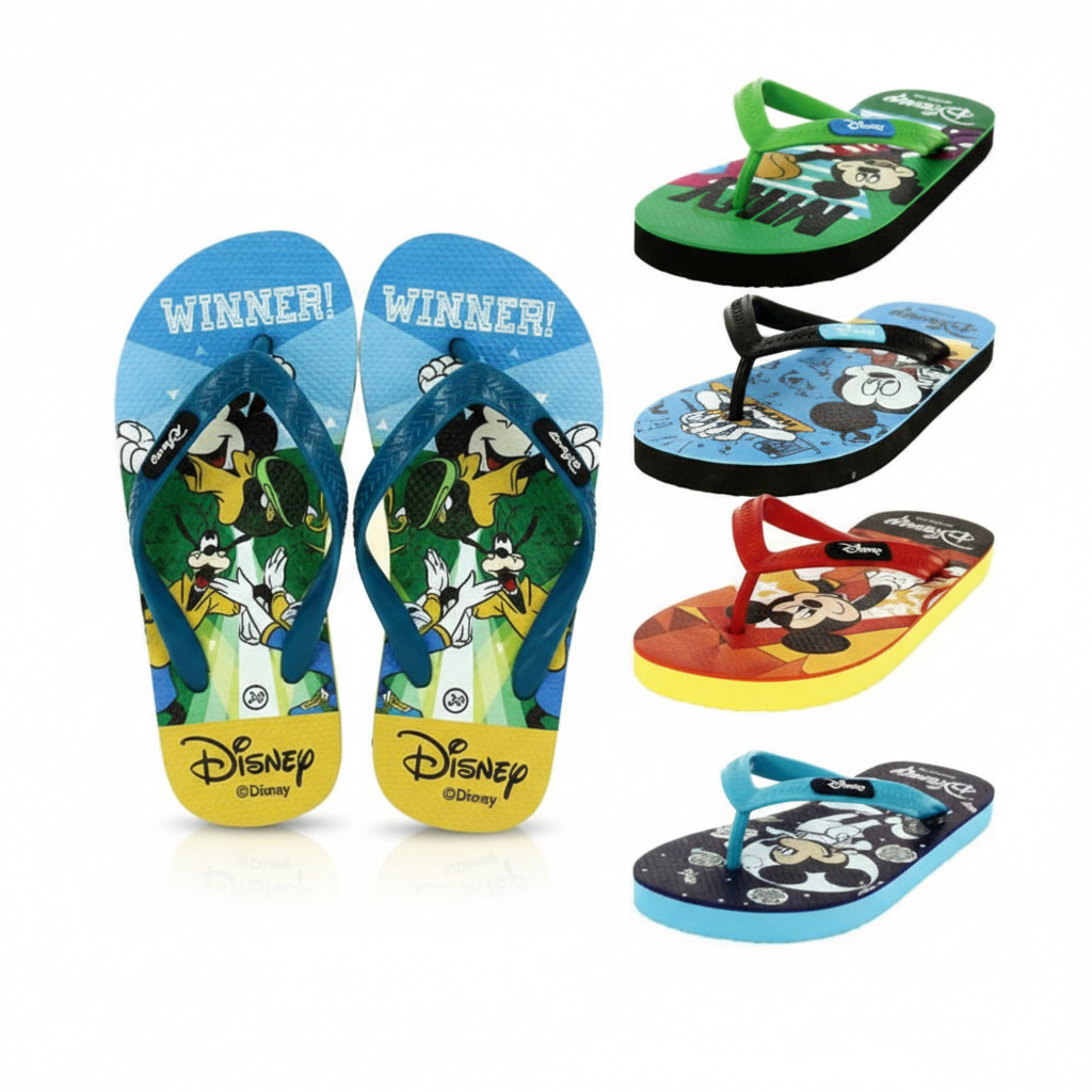 Disney Boys Casual FLATS Flip Flops DARKBLUE , LIGHTBLUE , YELLOW , RED