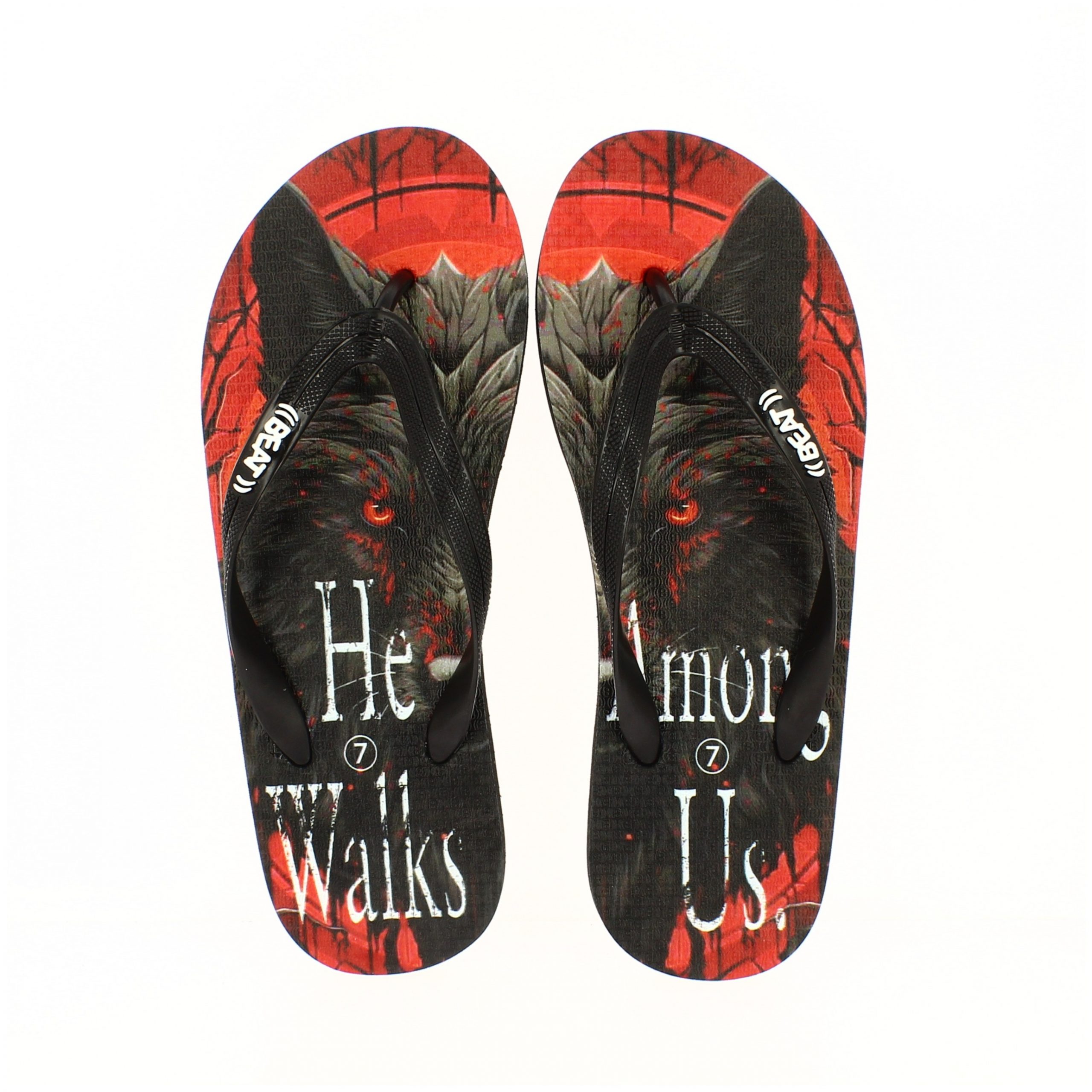 BEAT   Men Casual FLATS  Flip Flops Red