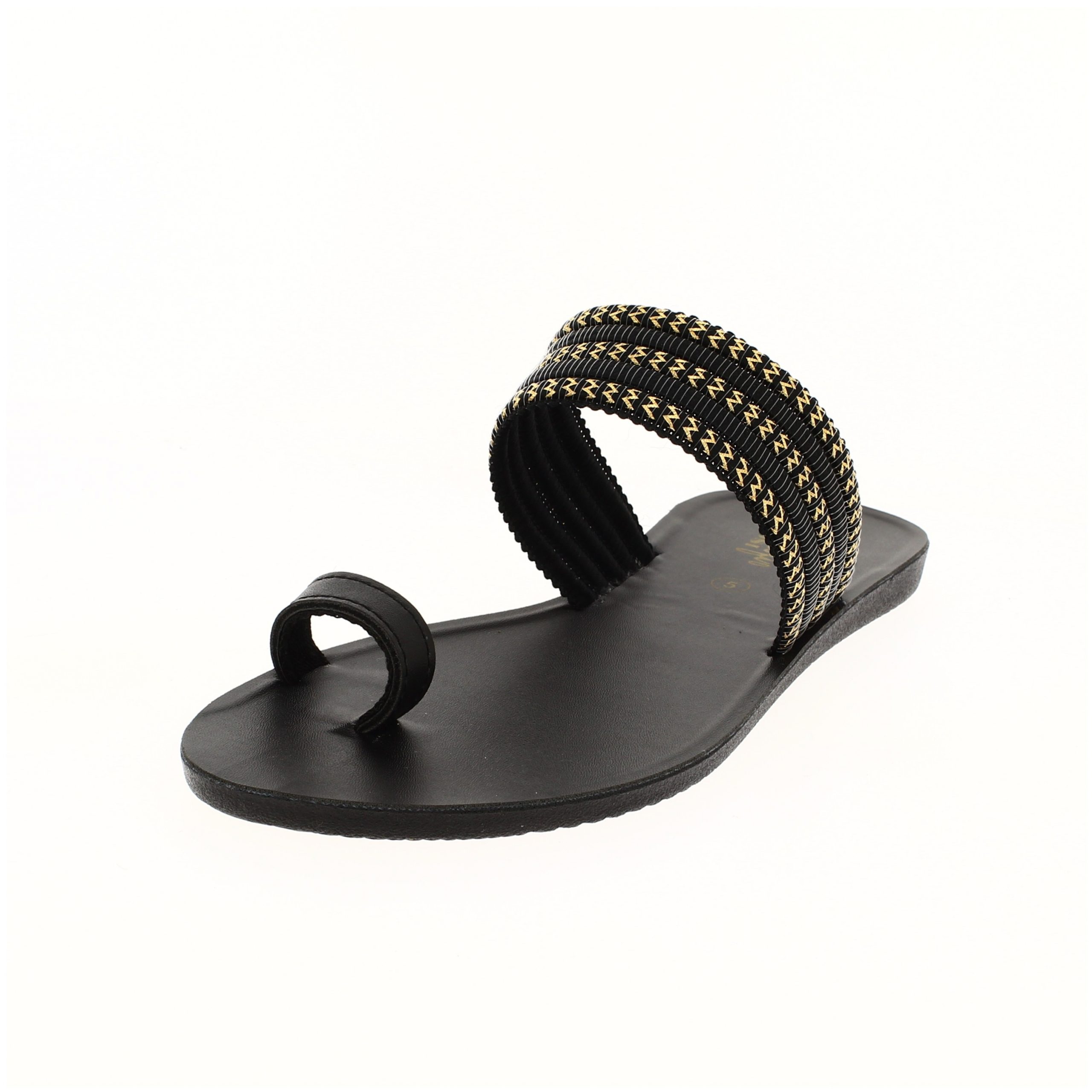 U Softo  Women Casual  Toe Ring Slippers BLACK