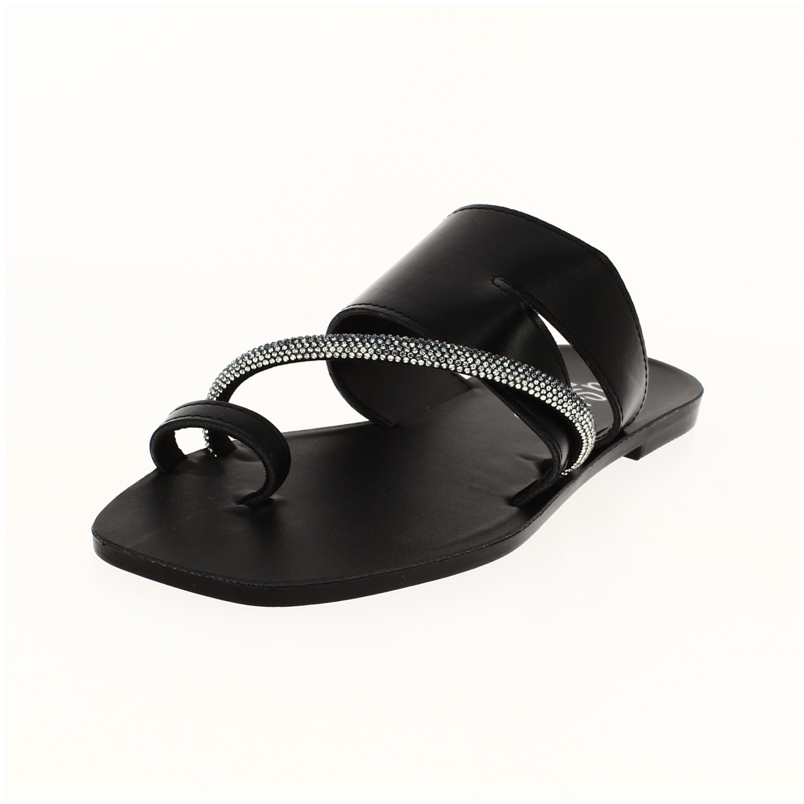 U Softo  Women Casual  Toe Ring Slippers BLACK