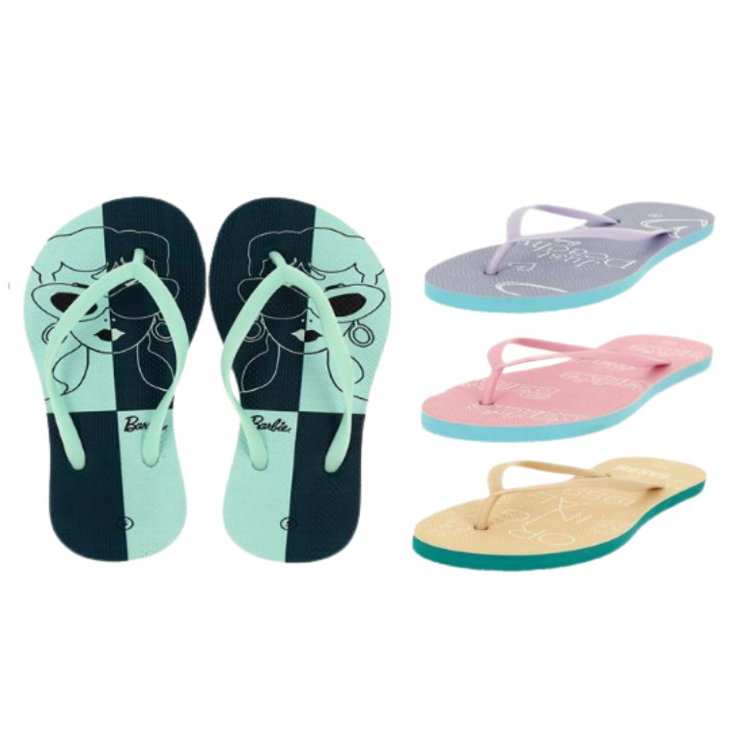 Barbie Girls Casual FLATS  Flip Flops PURPLE , PEACH , PINK , BLUE
