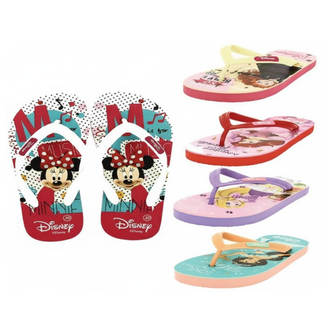 Disney Girls Casual FLATS  Flip Flops PURPLE , PEACH , PINK , WHITE , RED