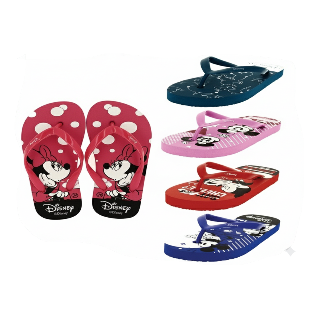 Disney Unisex Casual FLATS  Flip Flops PURPLE , PEACH , PINK , BLUE , RED