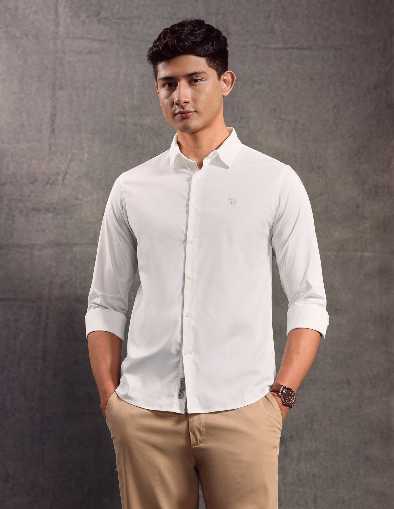 U.S. Polo Assn Men Casual SHIRTS WHITE