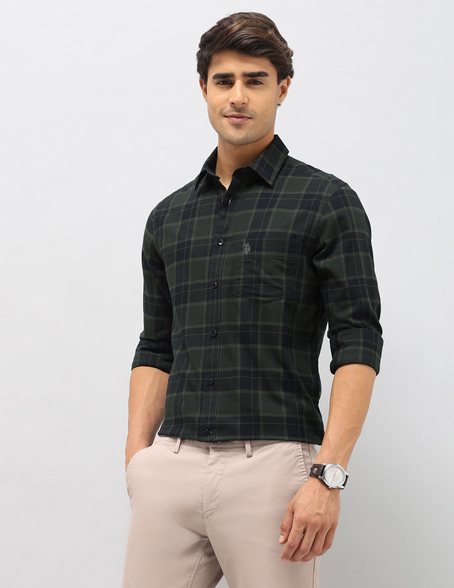 U.S. Polo Assn Men Casual SHIRTS OLIVE