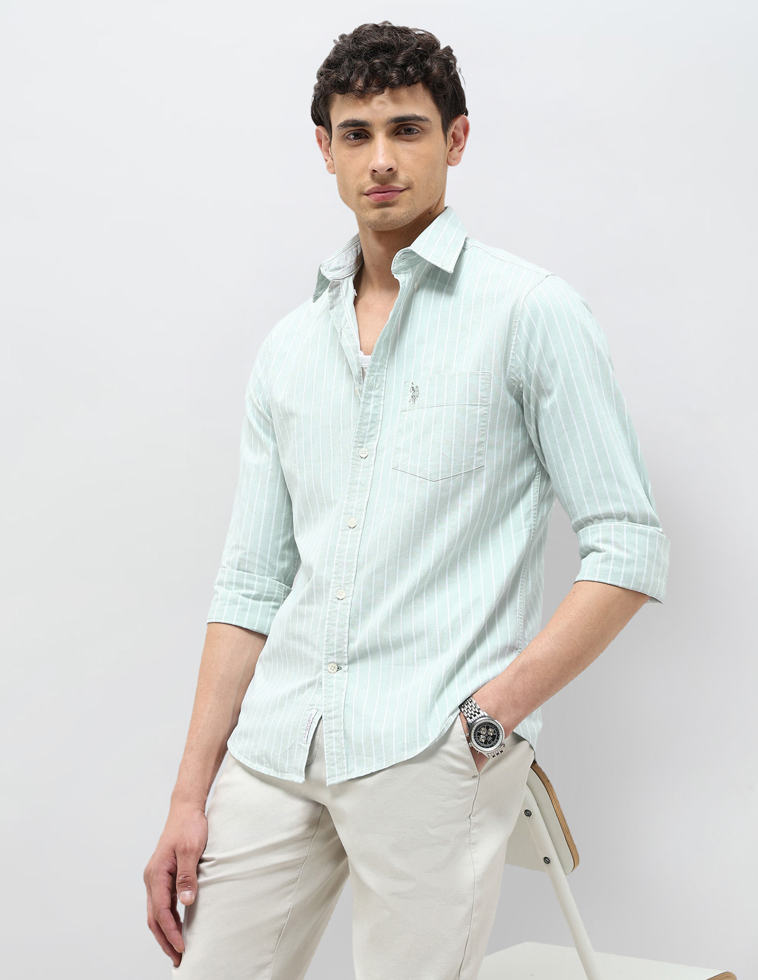 U.S. Polo Assn Men Casual SHIRTS GREEN