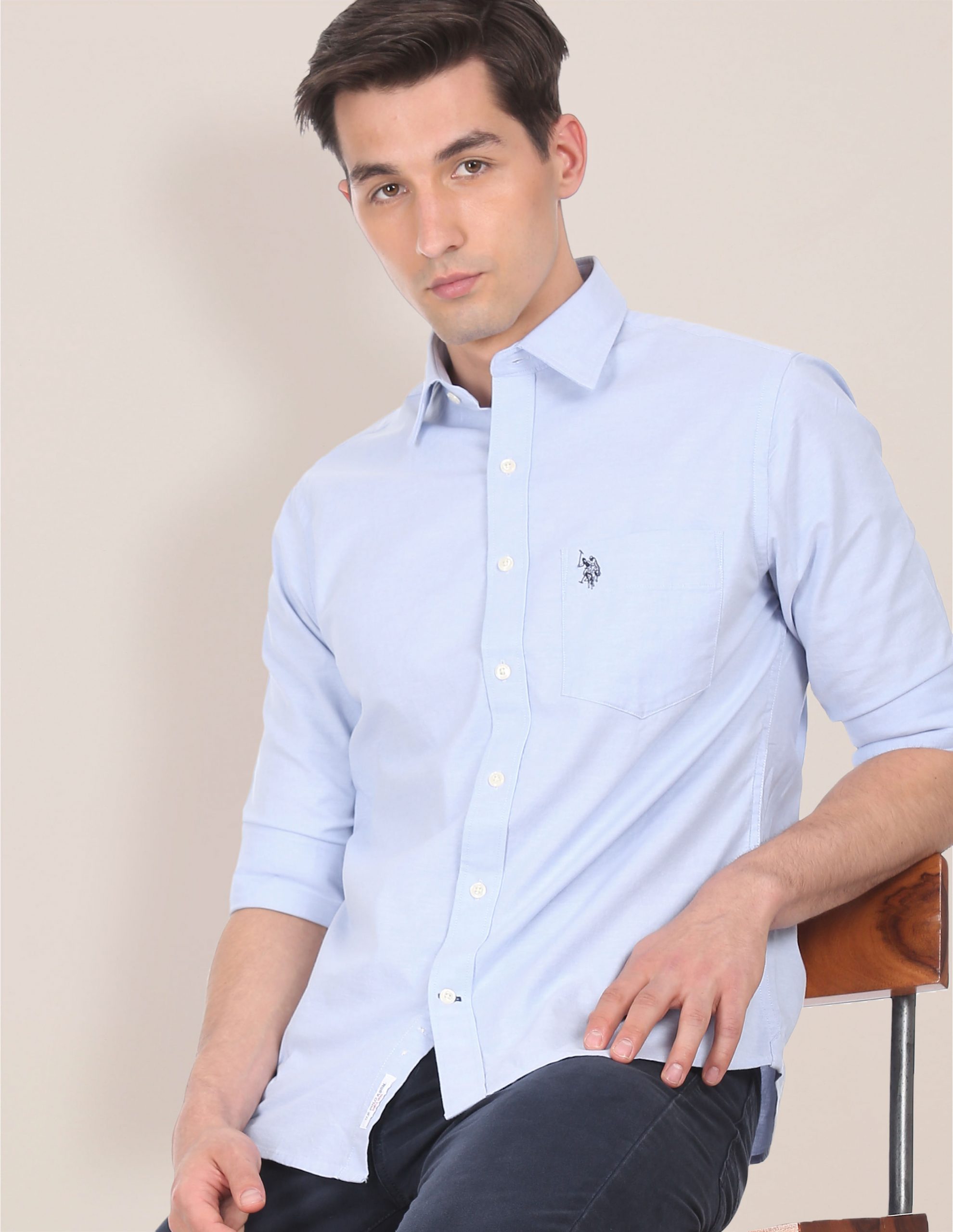 U.S. Polo Assn Men Casual SHIRTS BLUE