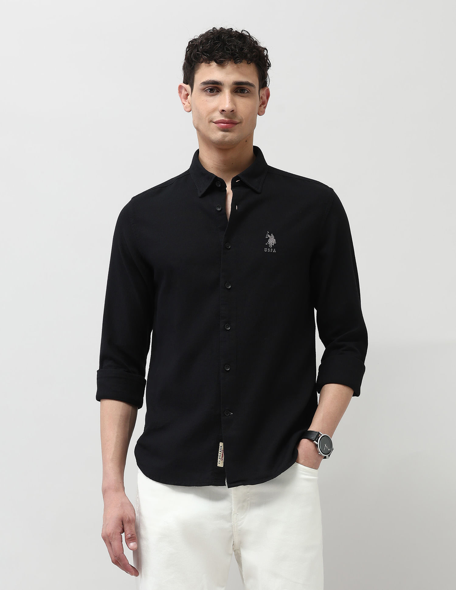 U.S. Polo Assn Men Casual SHIRTS BLACK