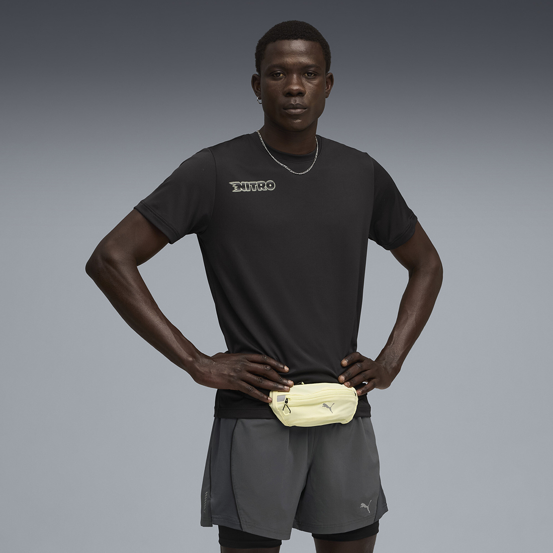 PUMA Men RUNNING CREW NECK  T-SHIRTS BLACK