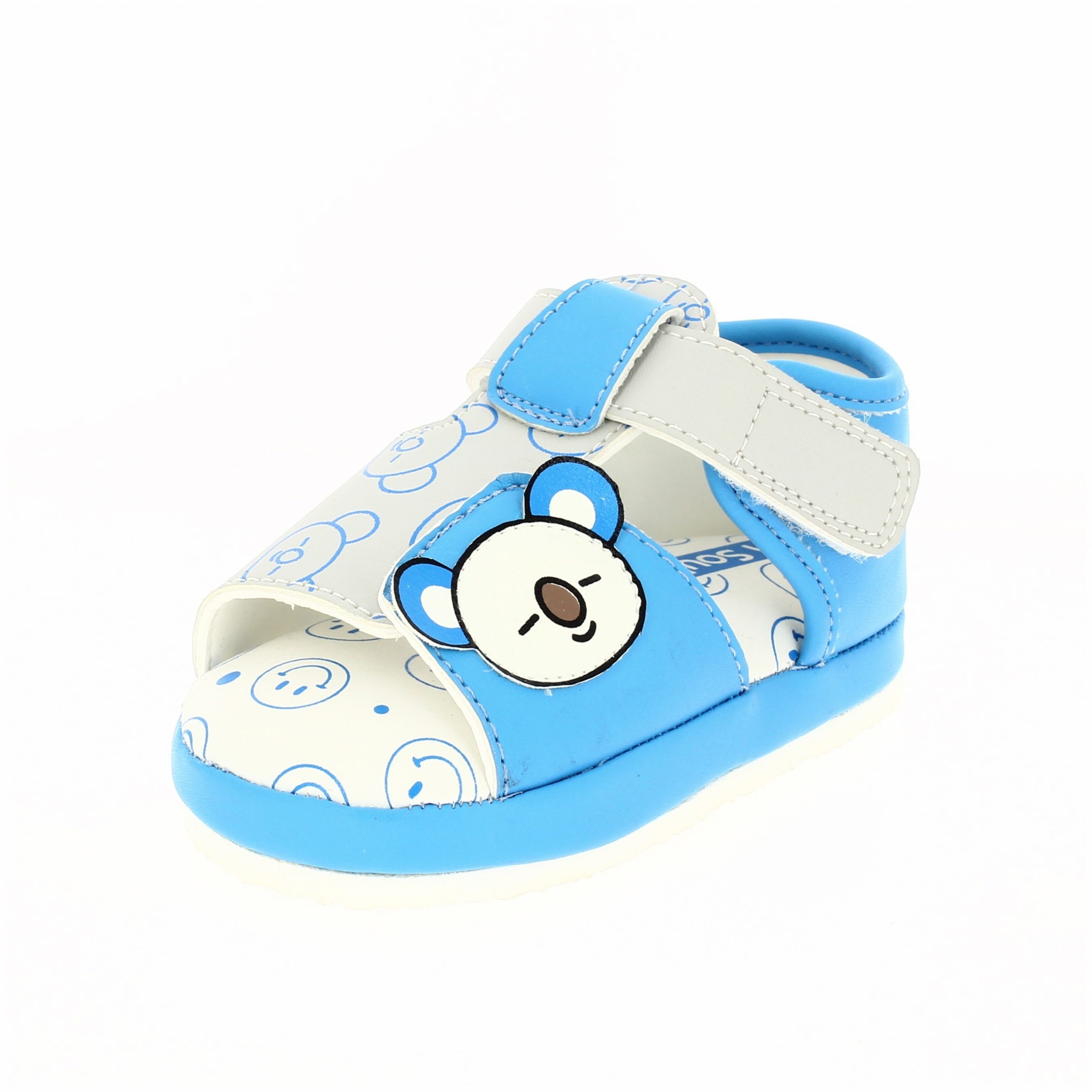 Fun Souls Boys Casual Velcro Sandals BLUE/GRAY