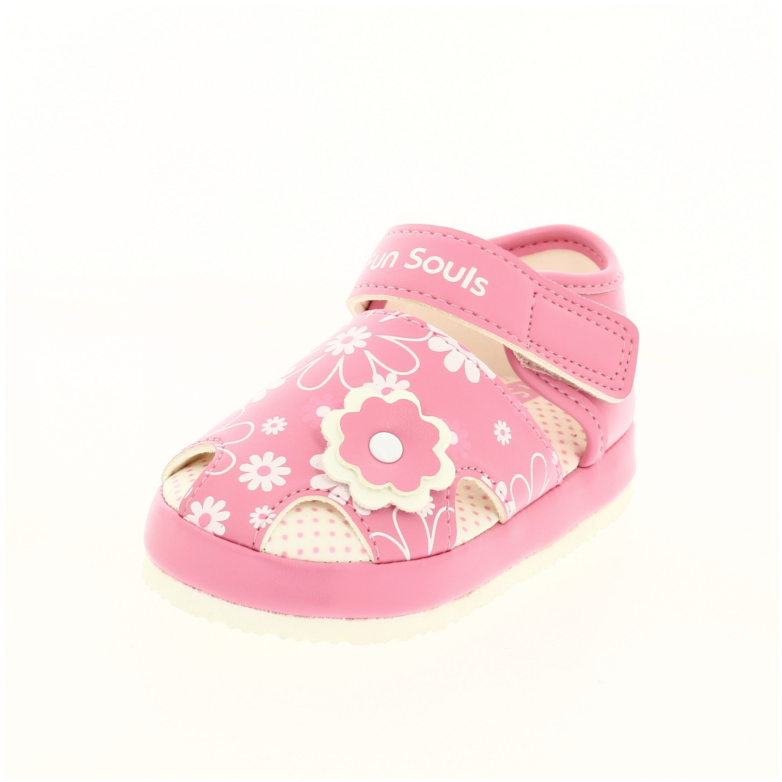Fun Souls Girls Casual Velcro  Sandals PINK