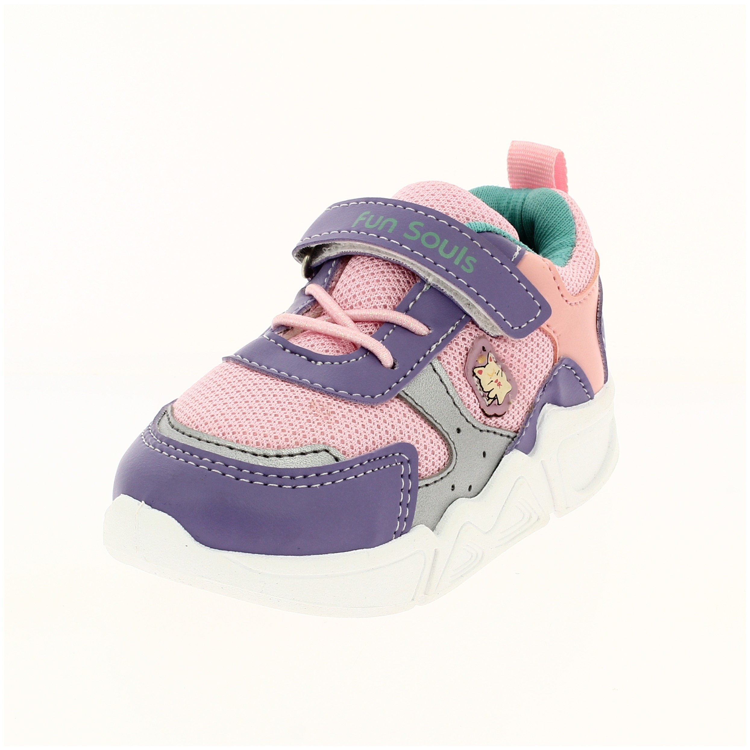 Fun Souls Girls Casual Velcro Shoes PURPLE