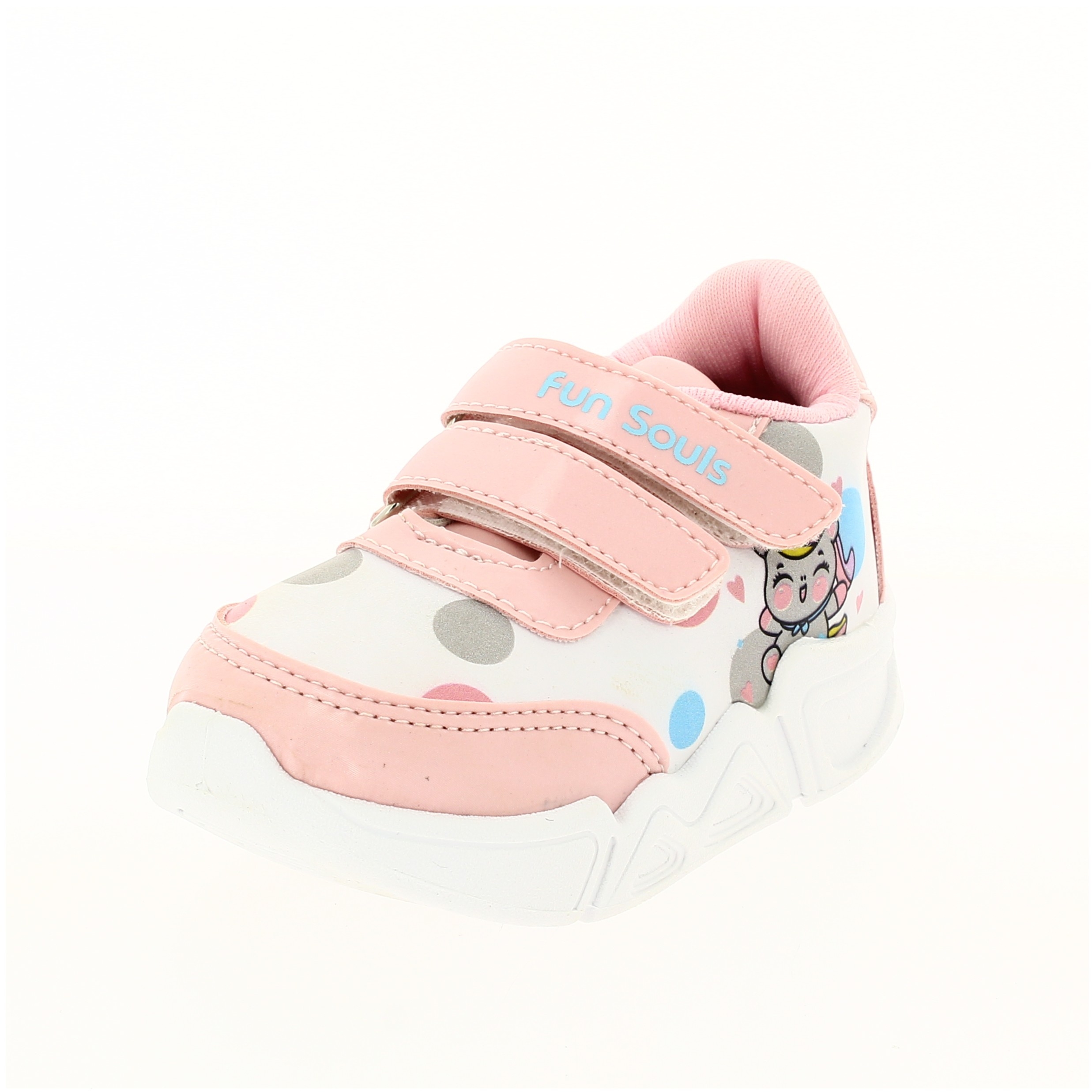 Fun Souls Girls Casual Velcro Shoes PINK