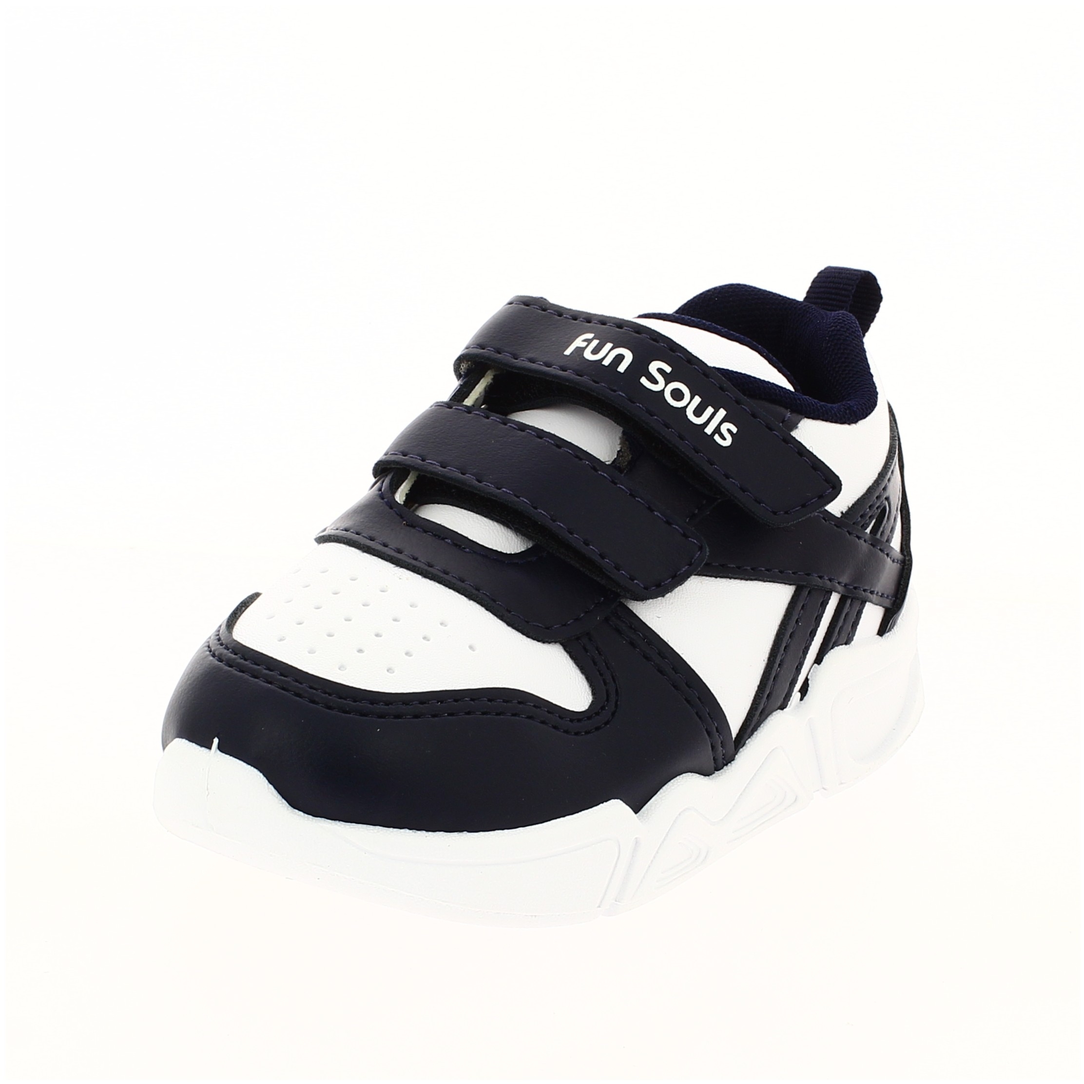 Fun Souls Boys Casual Velcro Shoes BLUE / WHITE