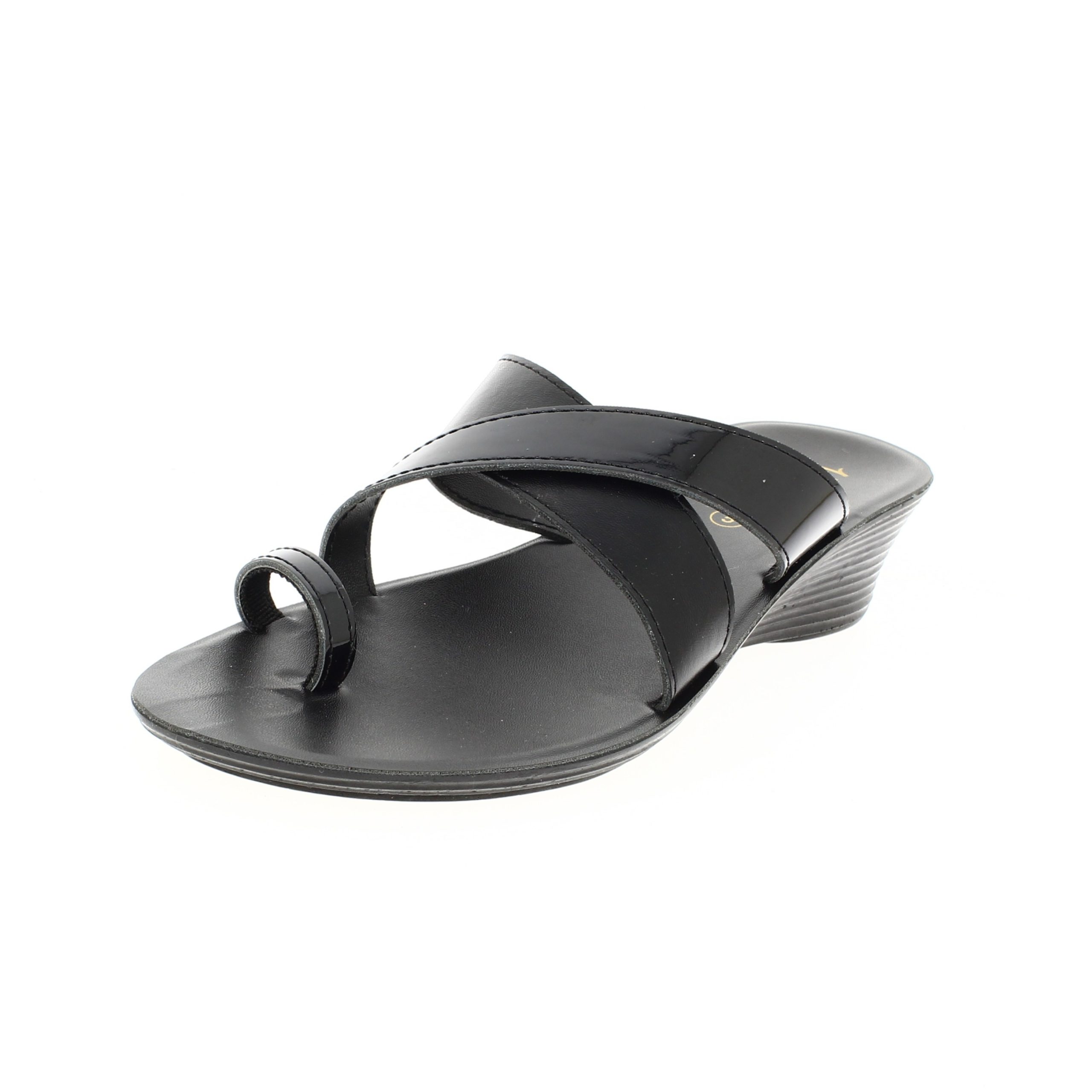 U Softo  Women Casual  Toe Ring SLIPPER BLACK