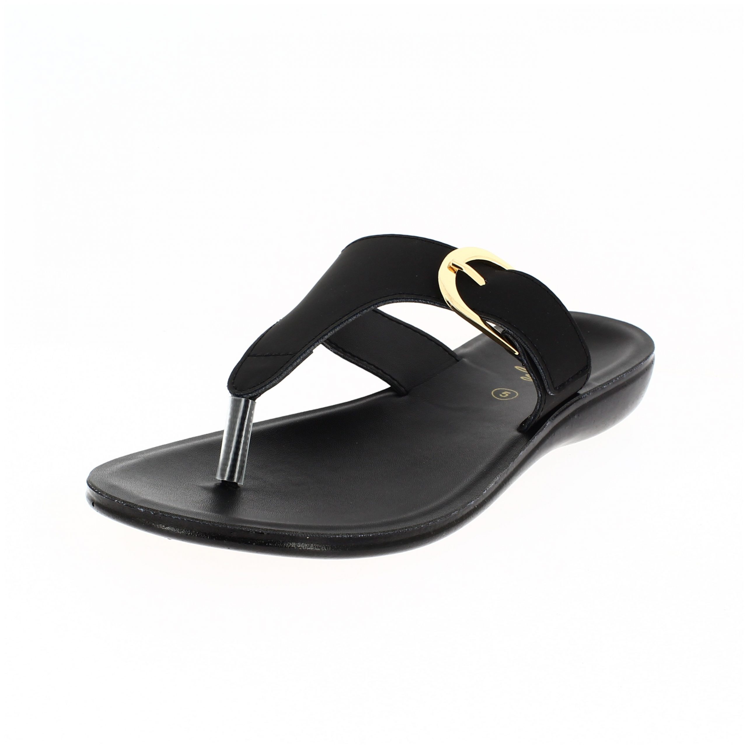 U Softo  Women Casual  T-strap Slippers BLACK