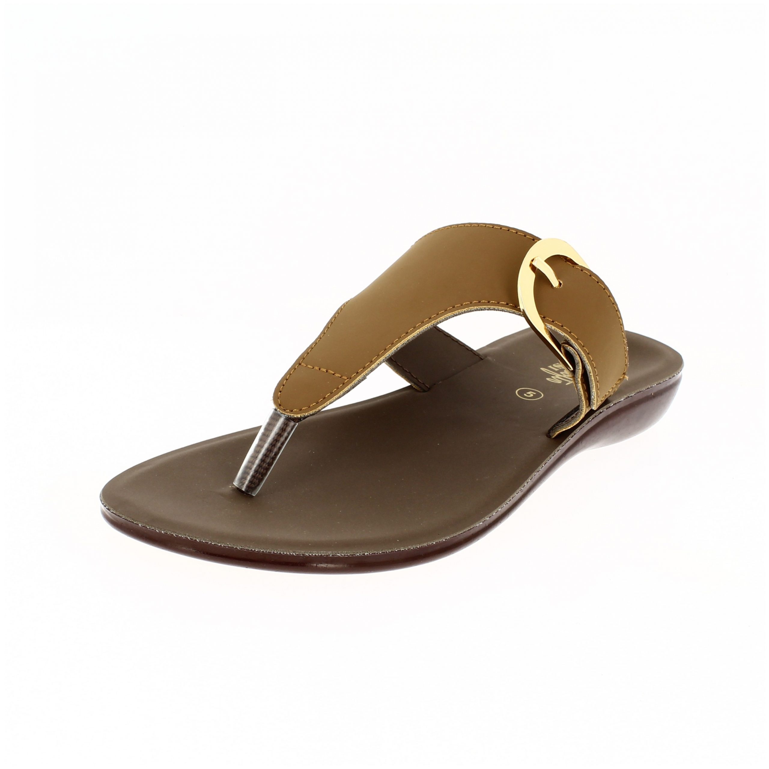 U Softo  Women Casual  T-strap Slippers TAN