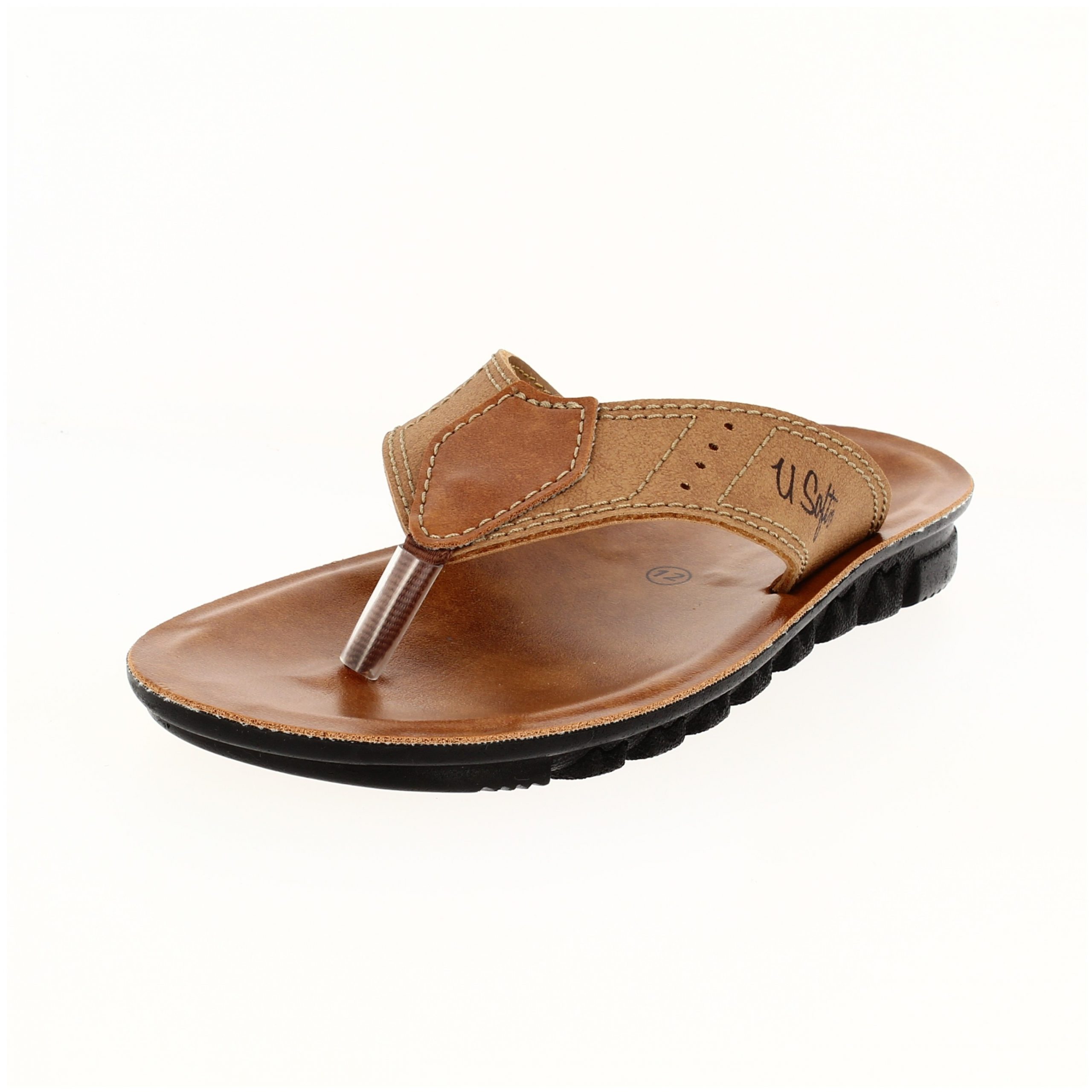 U Softo Boys Casual Toe Ring Slippers LIGHT TAN