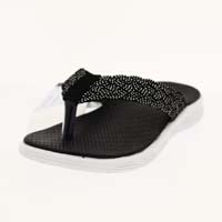 Fun Souls Girls Casual V-strap Slippers BLACK