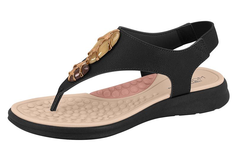 MODARE Women Casual Slip-on Sandals BLACK