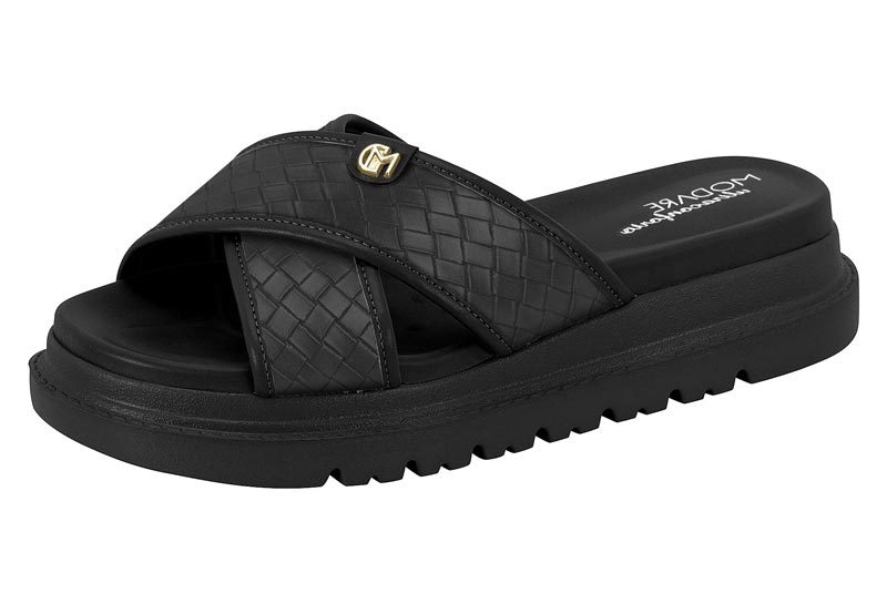 MODARE  Women Casual  Slip-on Slippers BLACK