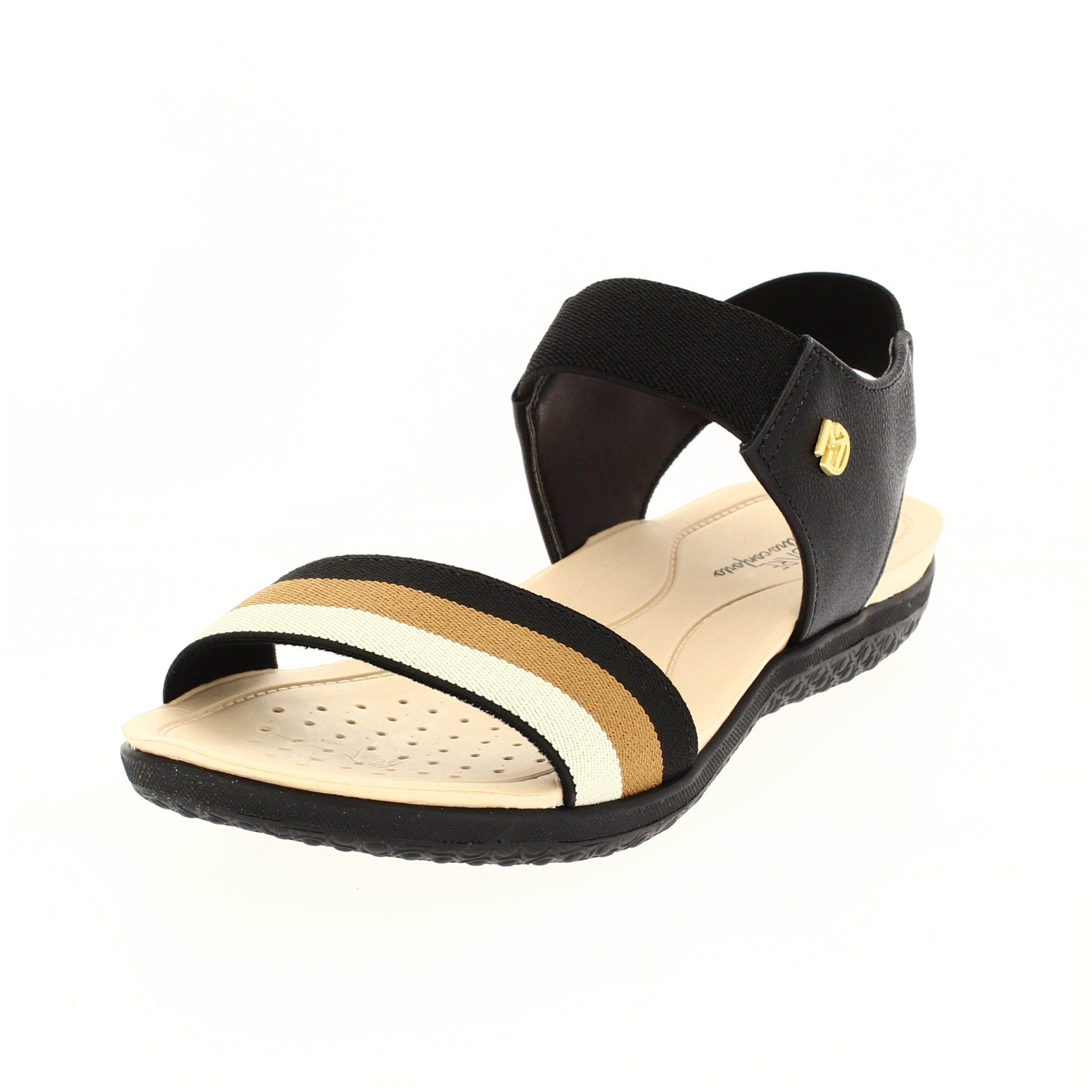 MODARE  Women Casual  Slip-on  Sandals BLACK/CAMEL