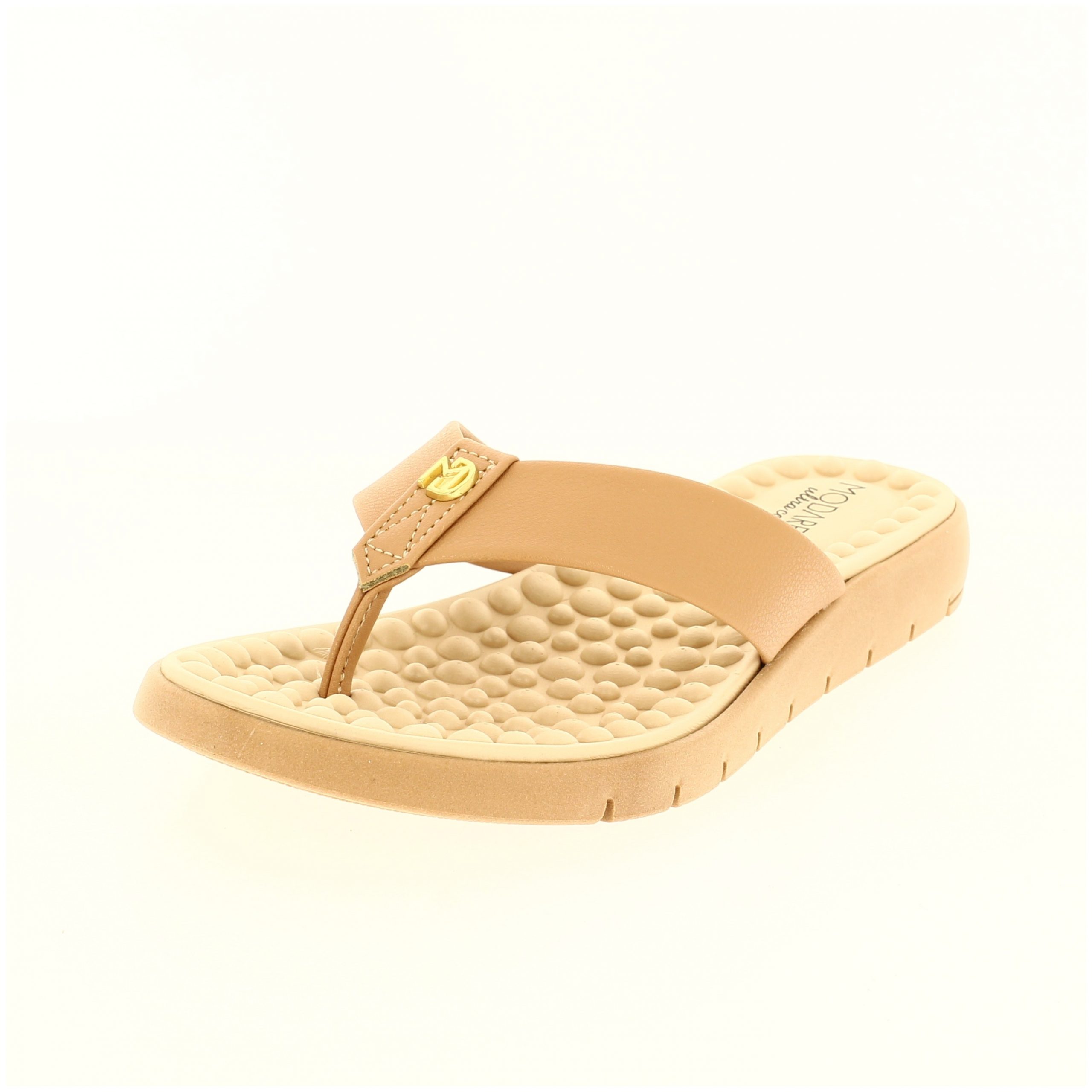 MODARE  Women Casual V-strap Slippers NUDE