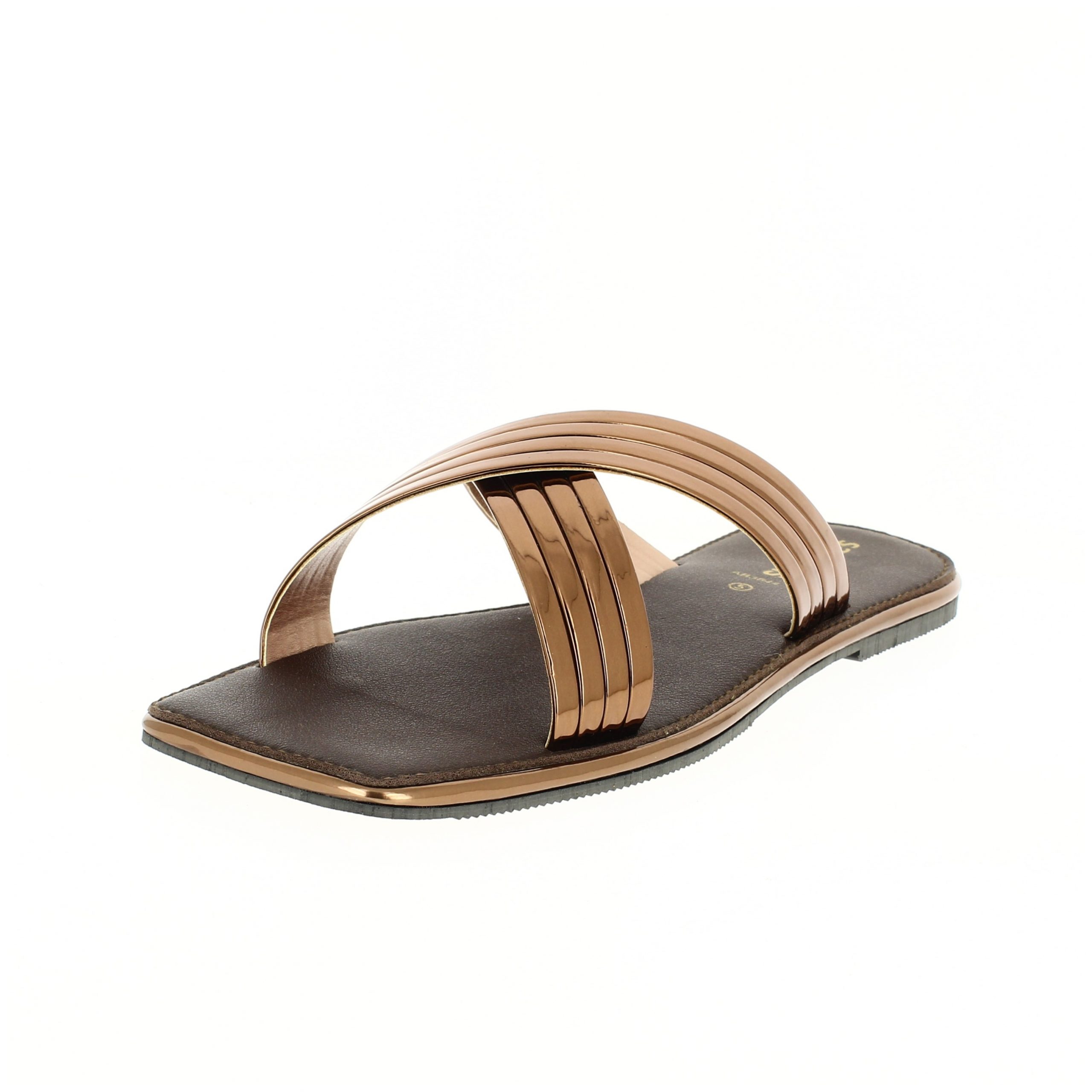 PETALZ Women Casual Slip-on Slippers BROWN