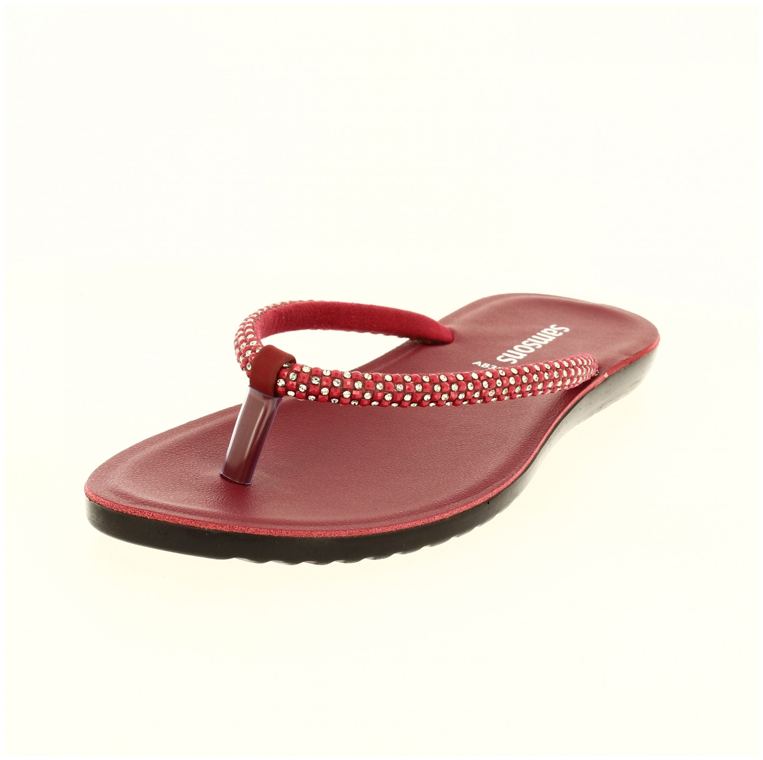 samsons Women Casual THONGS Slippers MAROON