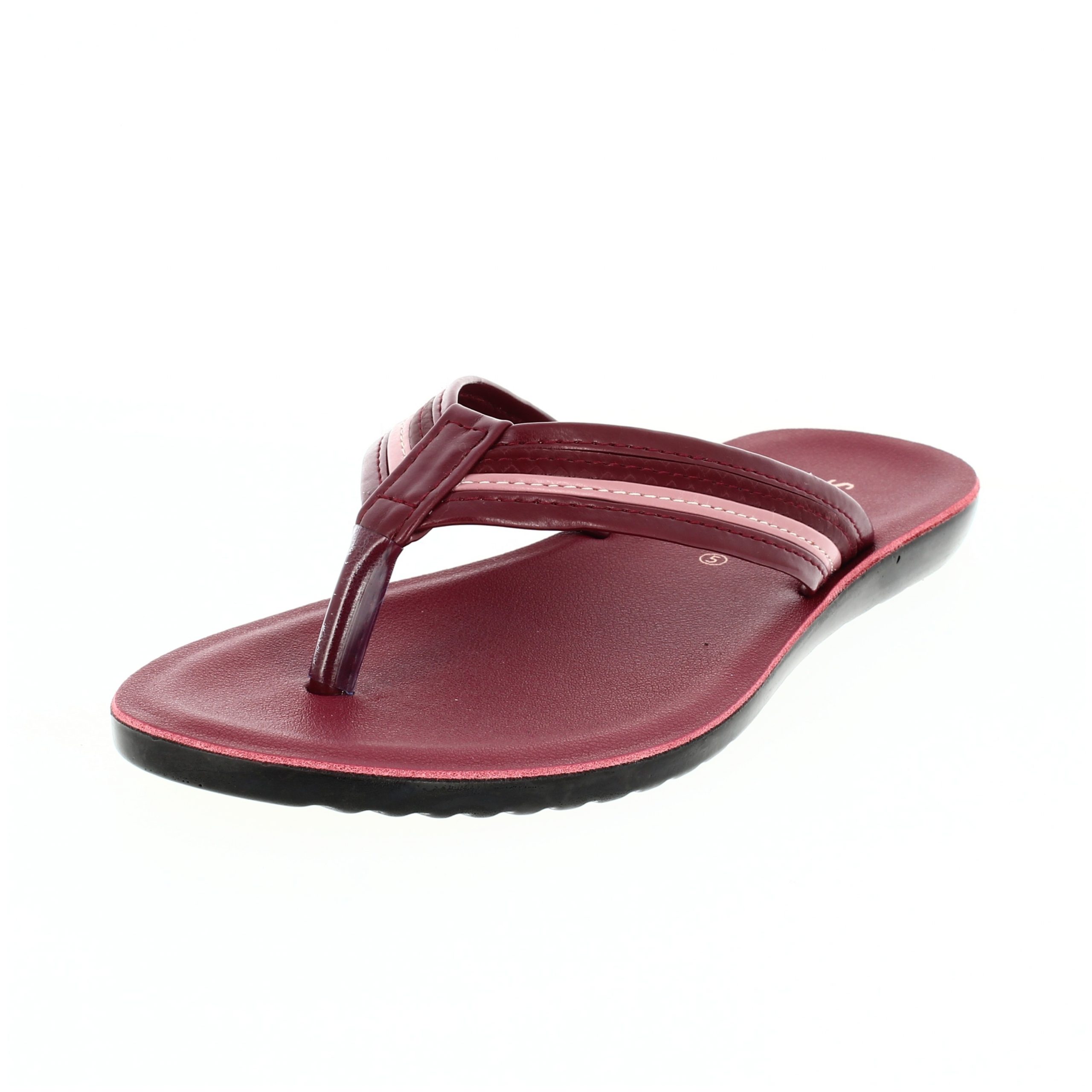 samsons Women Casual V-strap Slippers MAROON