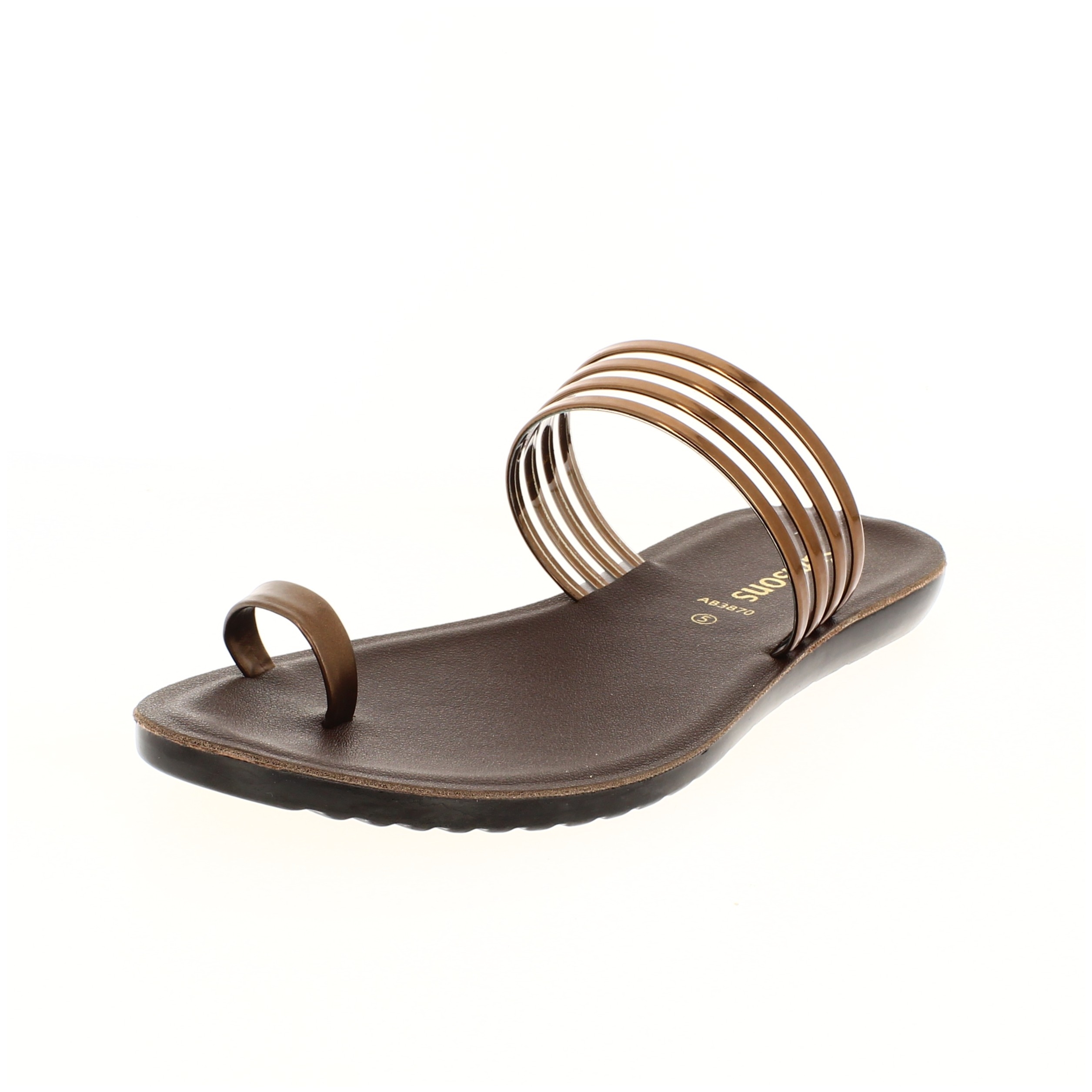 samsons Women Casual Toe Ring Slippers BROWN