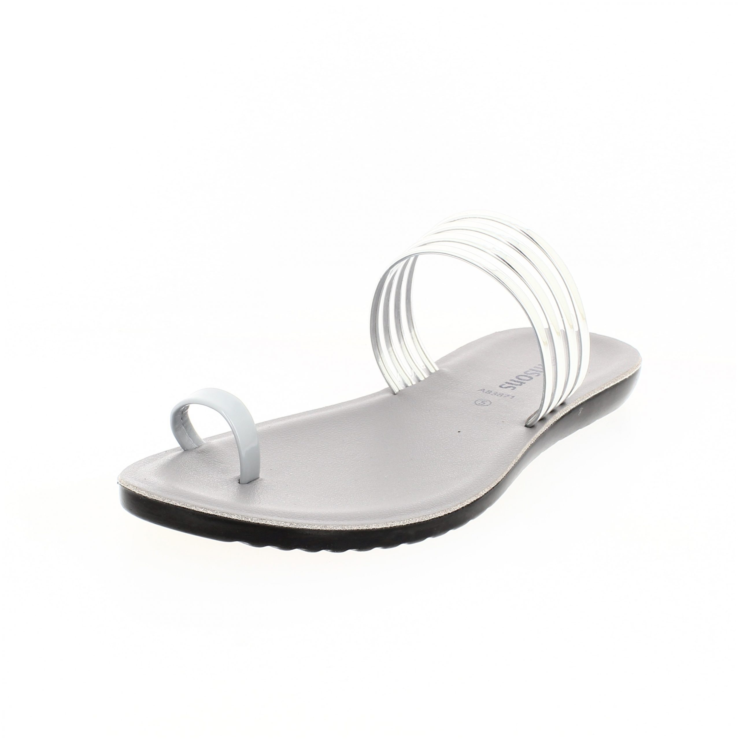 SAMSONS Women Casual Toe Ring Slippers SILVER