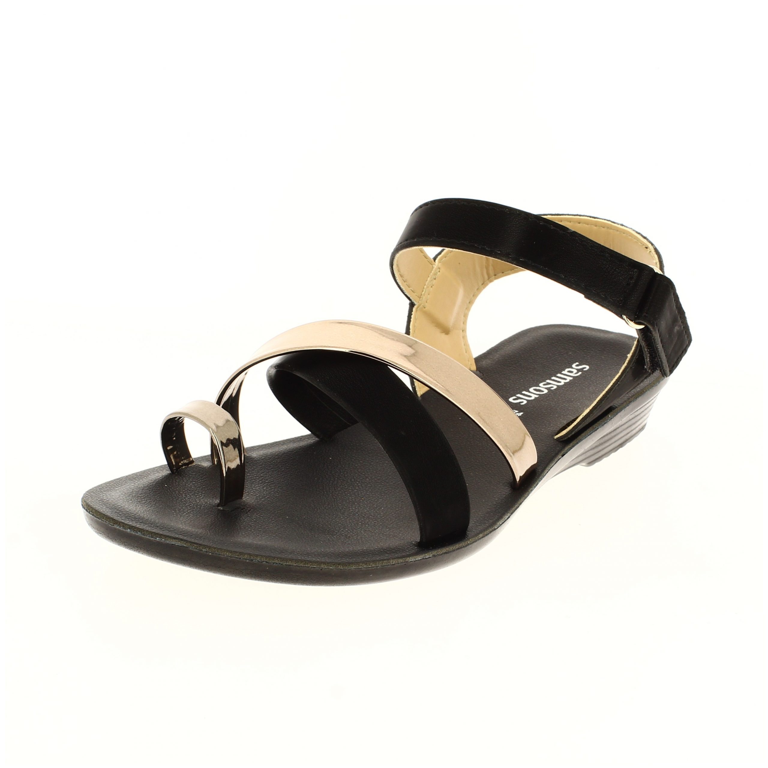 samsons Women Casual Toe Ring Sandals BLACK