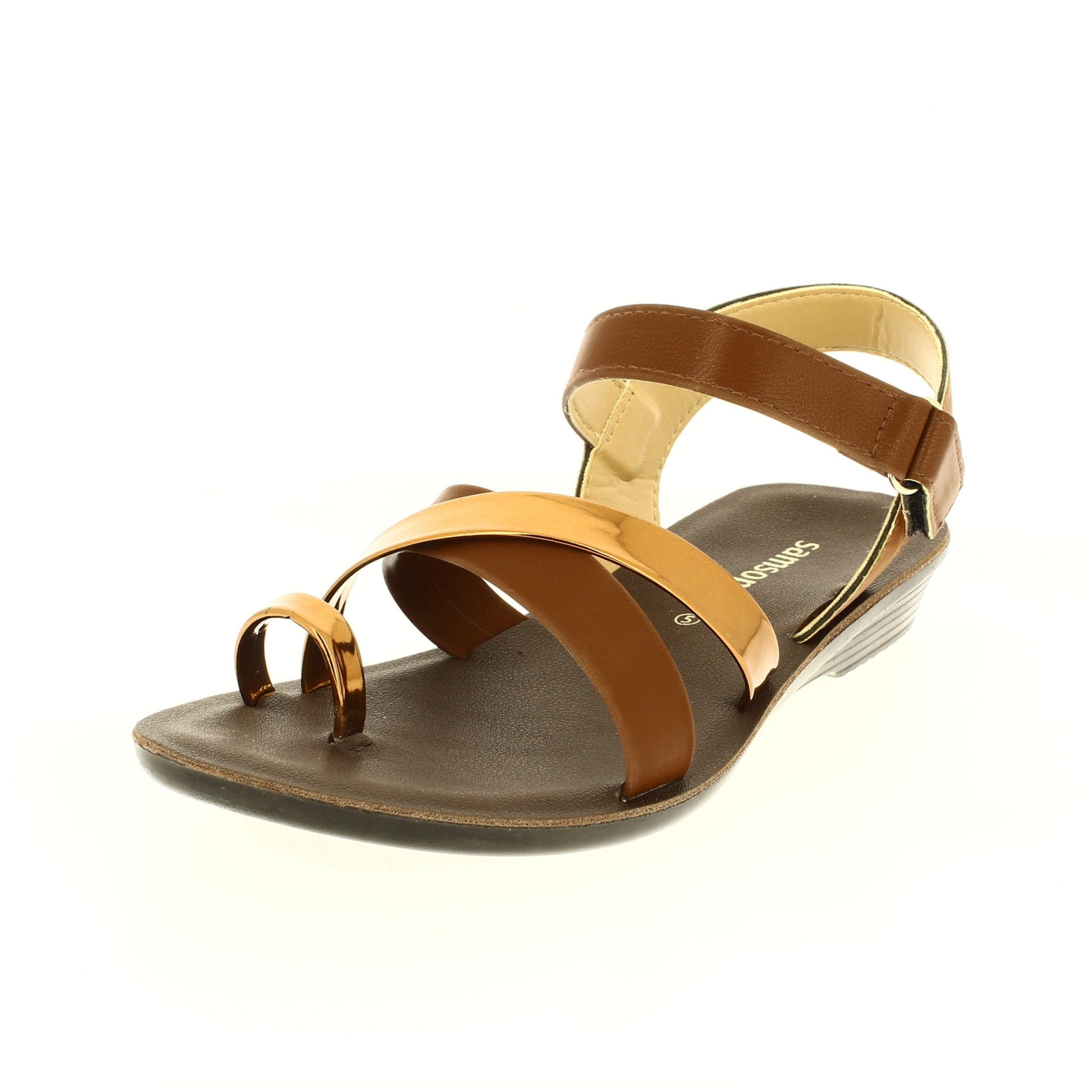 samsons Women Casual Toe Ring Sandals BROWN