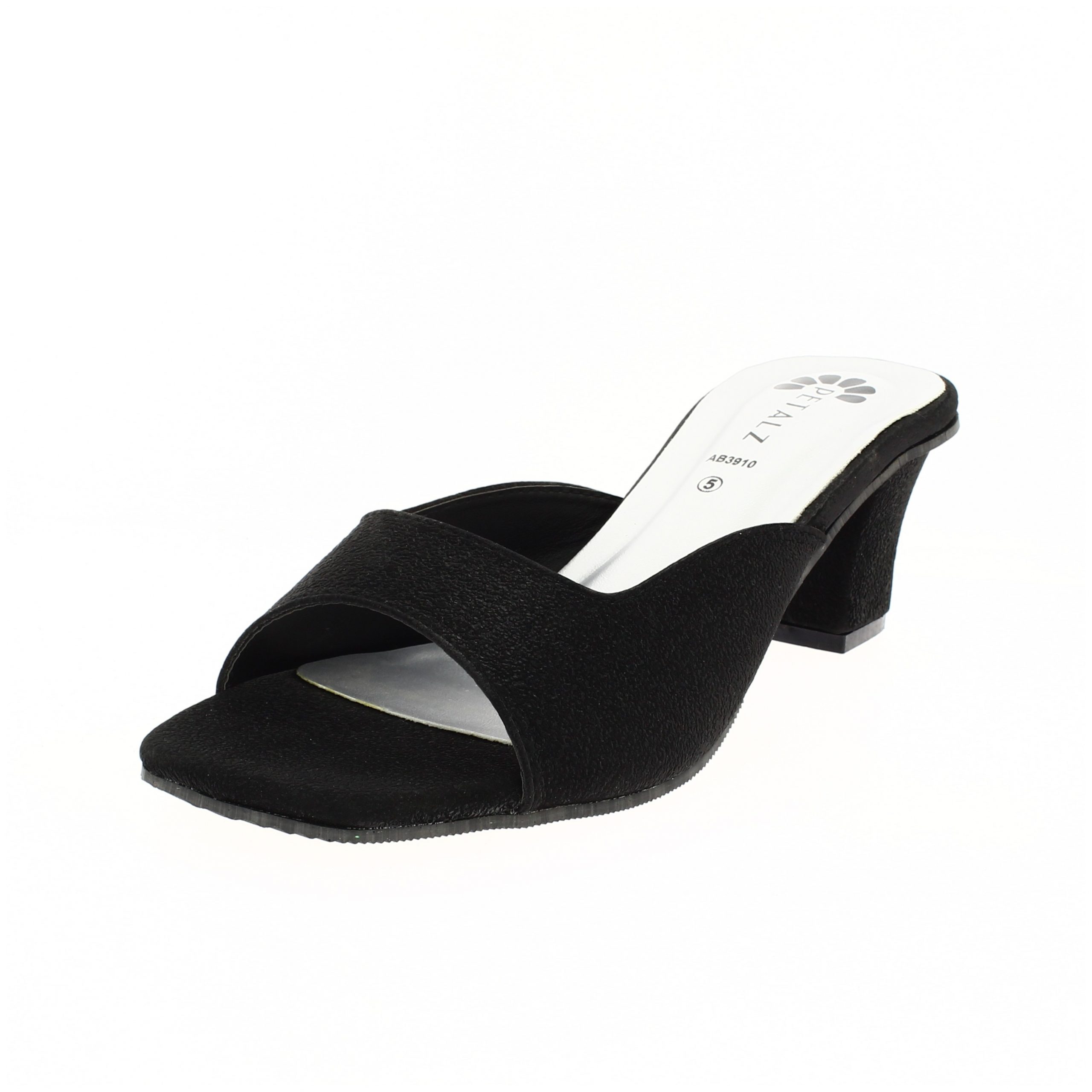 PETALZ Women Formal Slip-on Heels BLACK