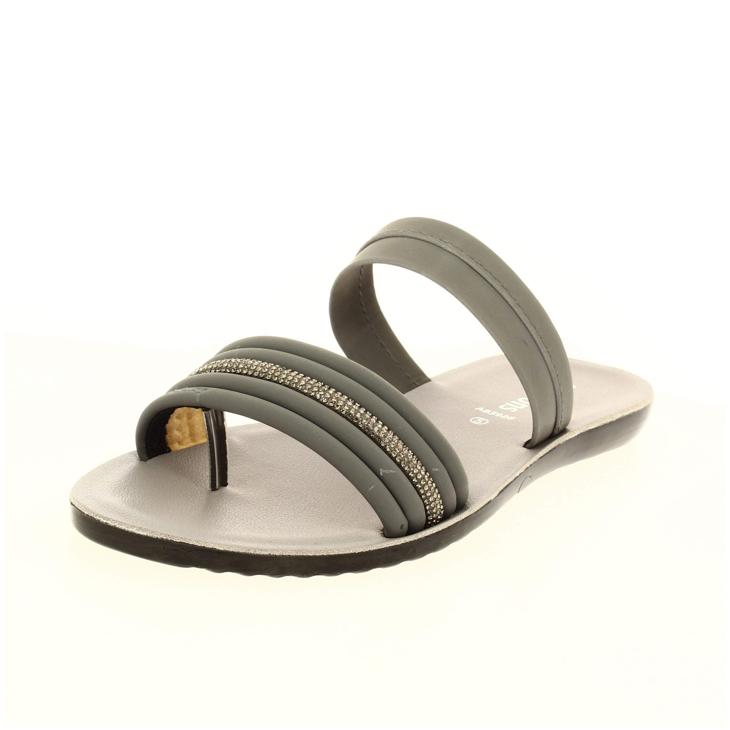 samsons  Women Casual  Toe Ring Slippers GREY