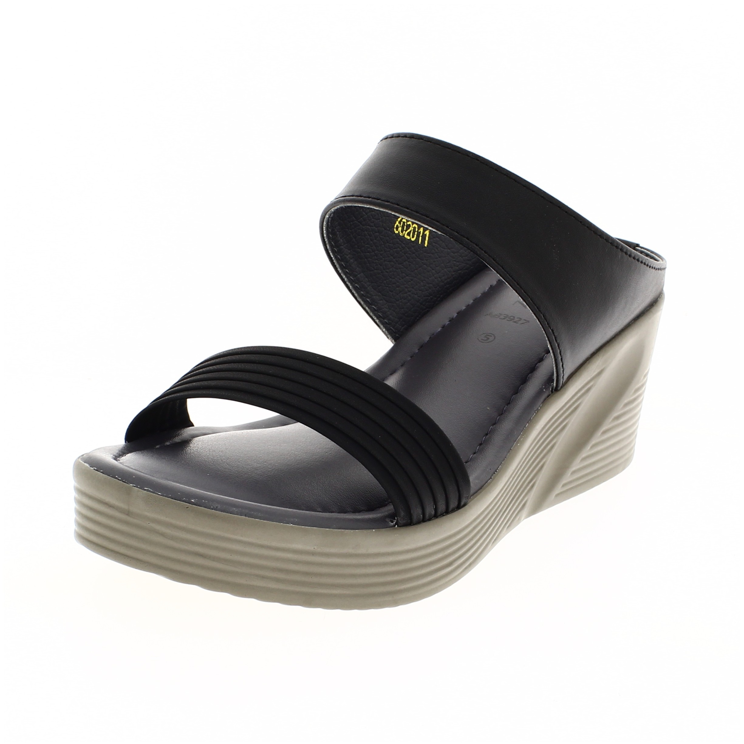 PETALZ  Women Casual  Slip-on Wedges BLACK