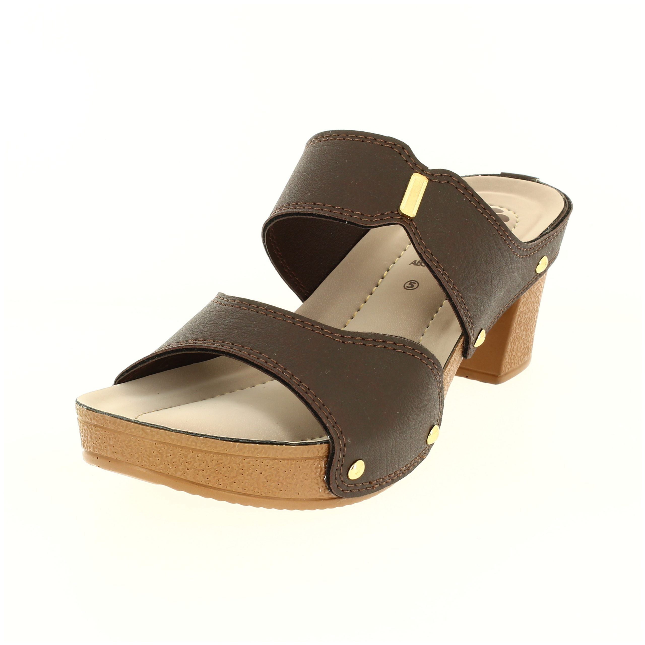 PETALZ  Women Formal  Slip-on Heels BROWN