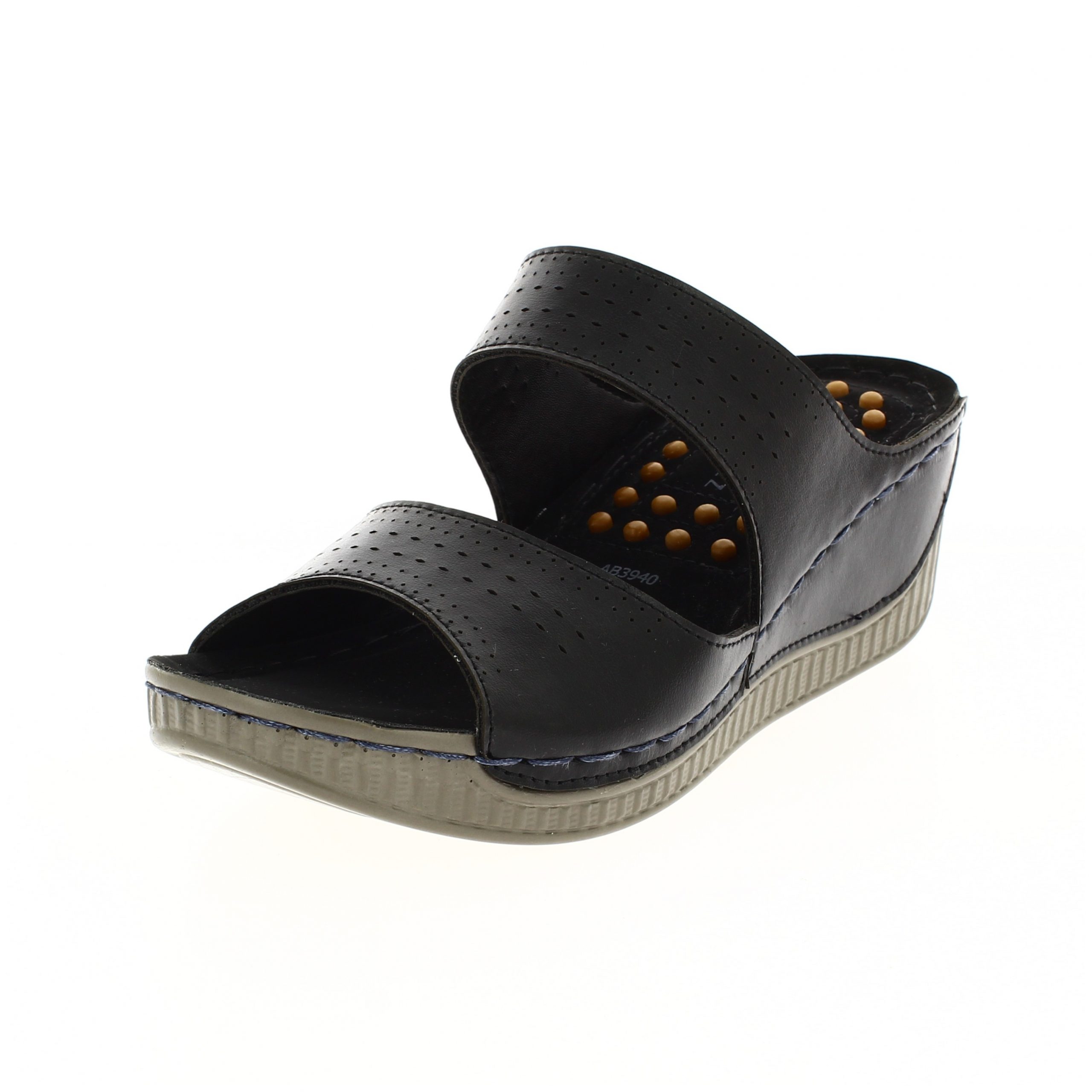 PETALZ  Women Casual  Slip-on Wedges BLACK
