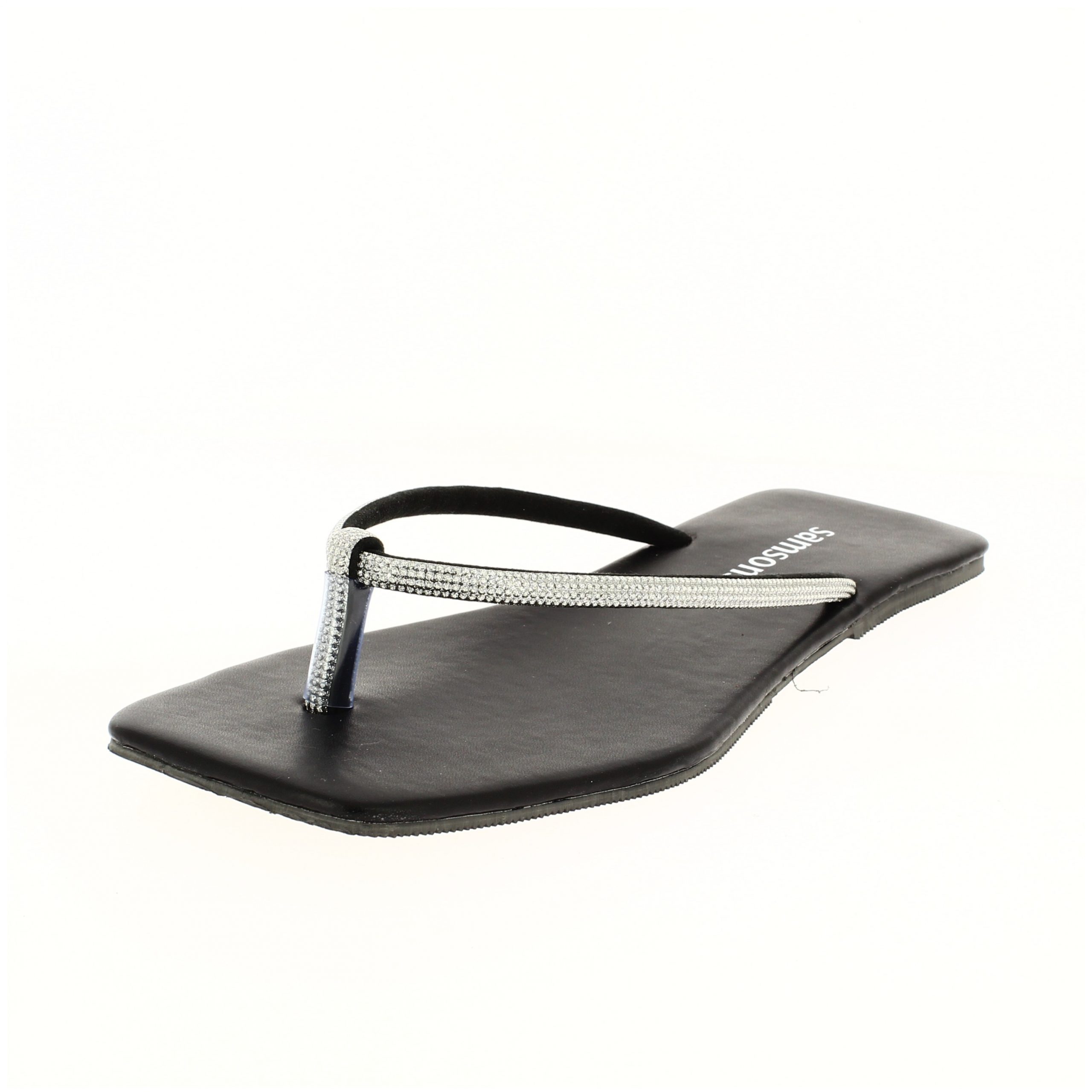 samsons Women Casual THONGS Slippers BLACK