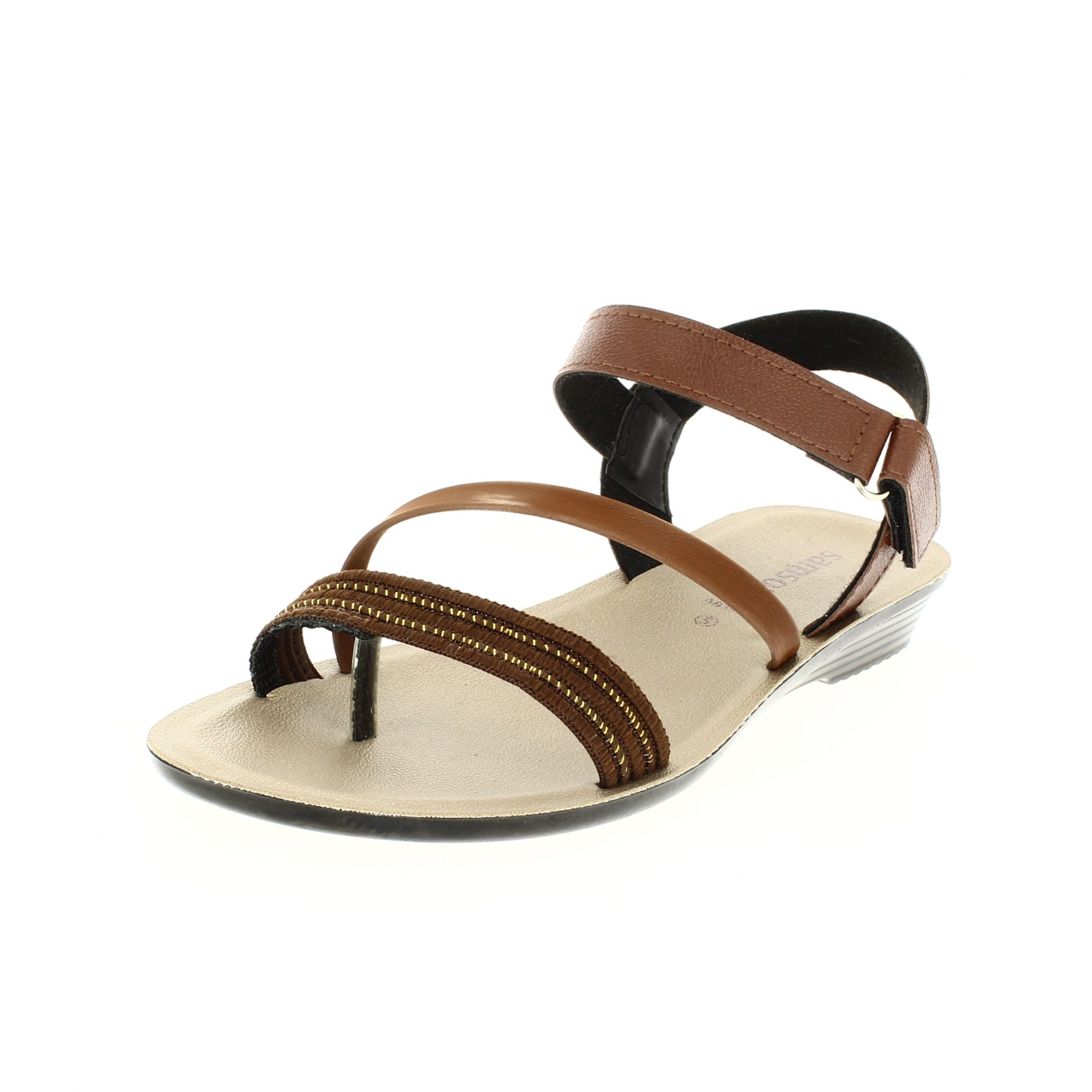 samsons Women Casual Toe Ring Sandals BROWN