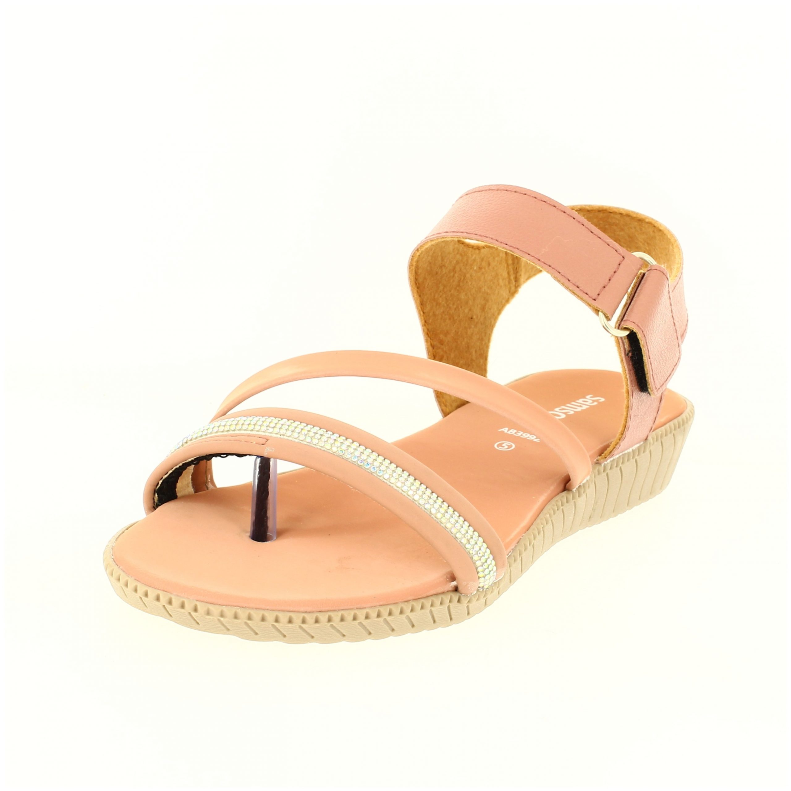 samsons Women Casual Toe Ring Sandals PEACH