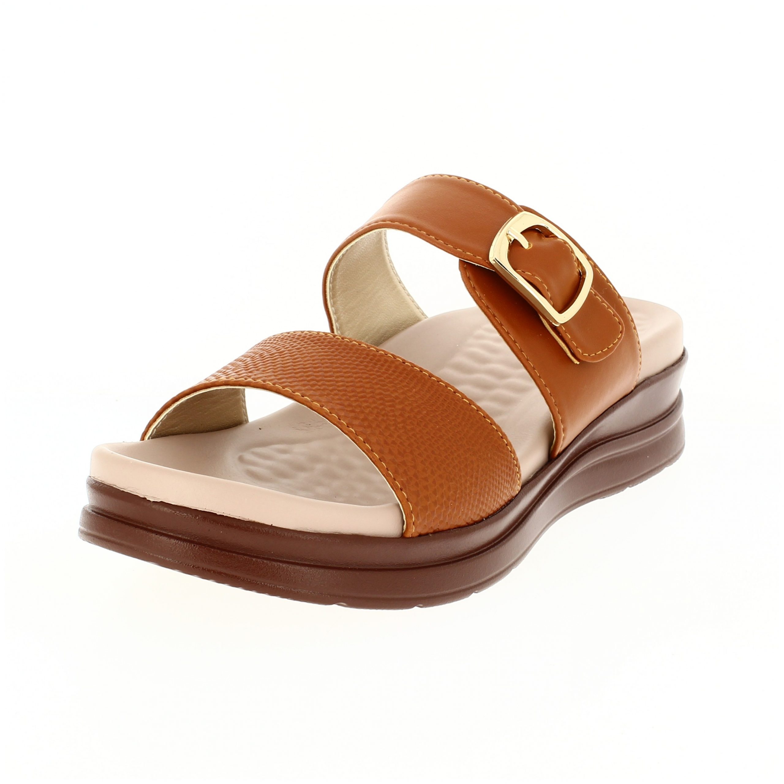 PETALZ Women Casual Slip-on Wedges TAN