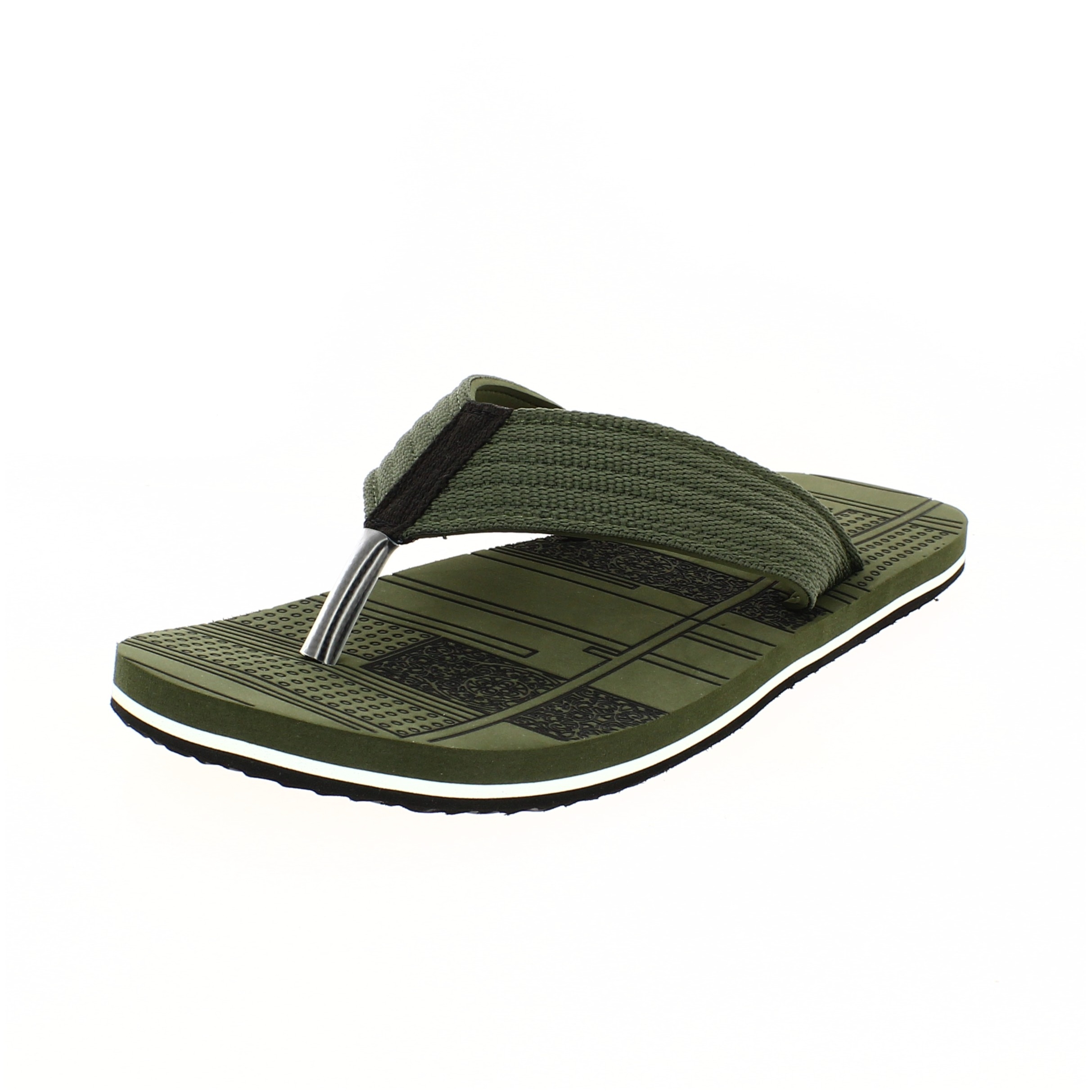 Tamik Men Casual V-strap Slippers BLACK-DK-GREEN