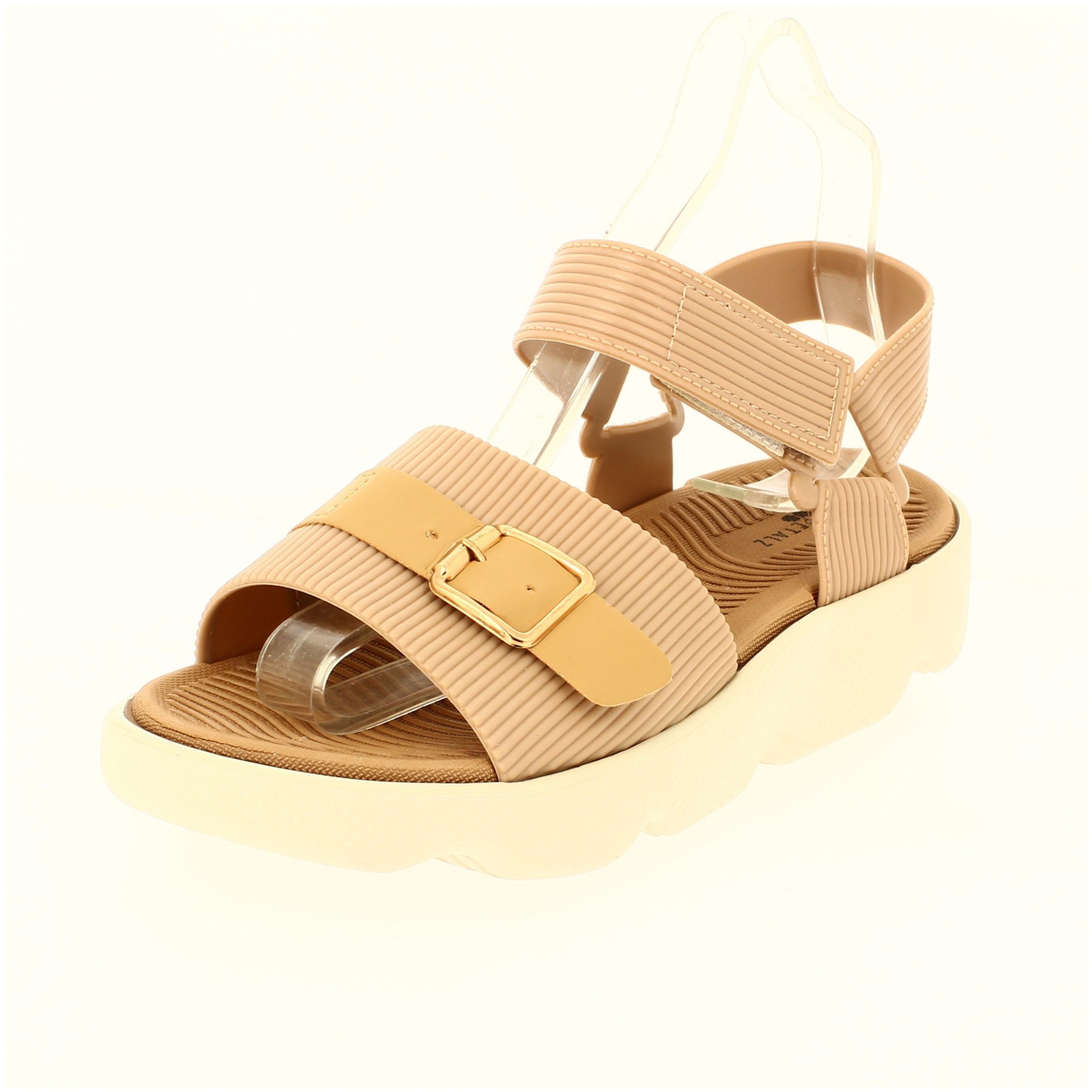 PETALZ Women Casual Slip-on Wedges BEIGE